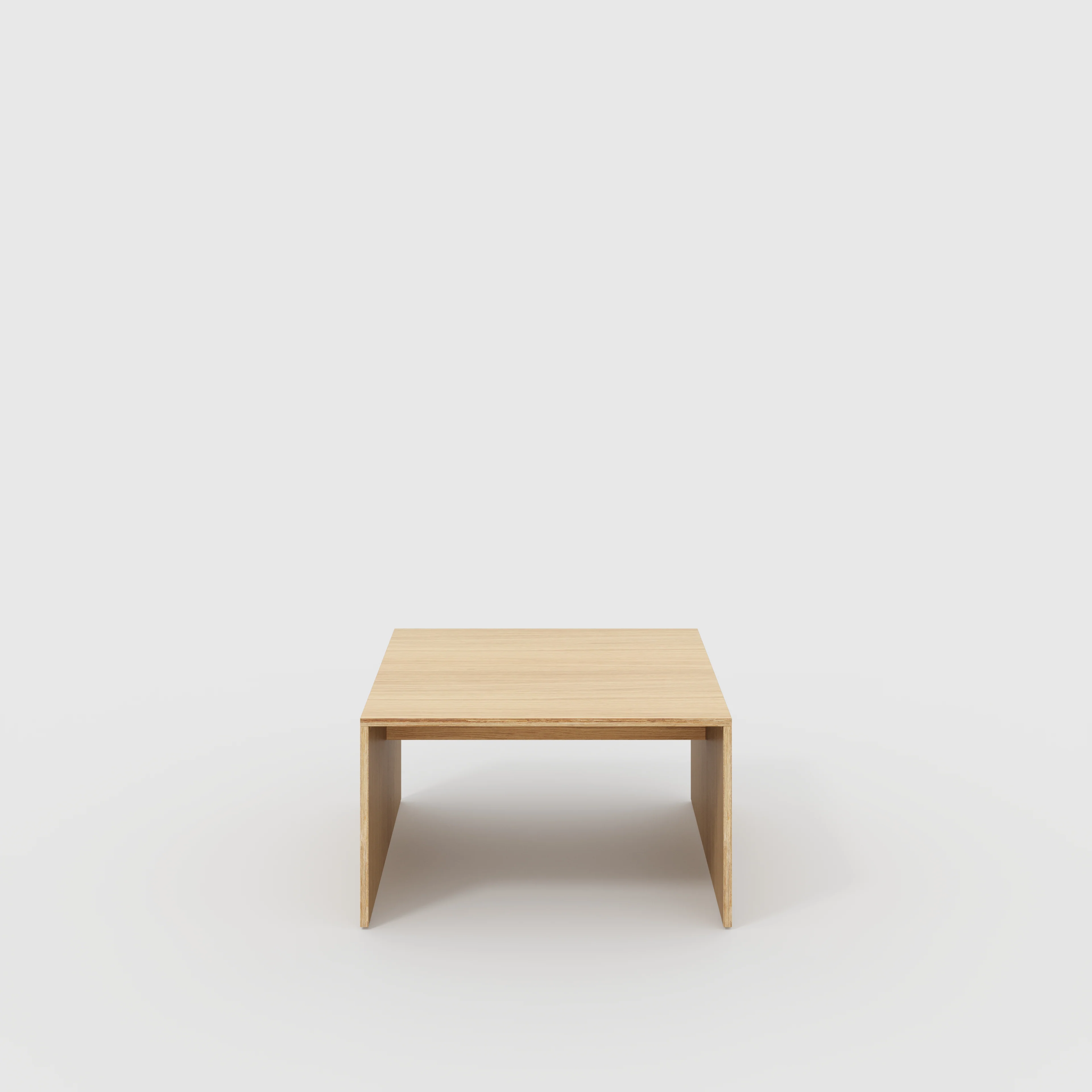 Plywood Coffee Table with Solid Sides - Plywood Oak - 800(w) x 800(d)
