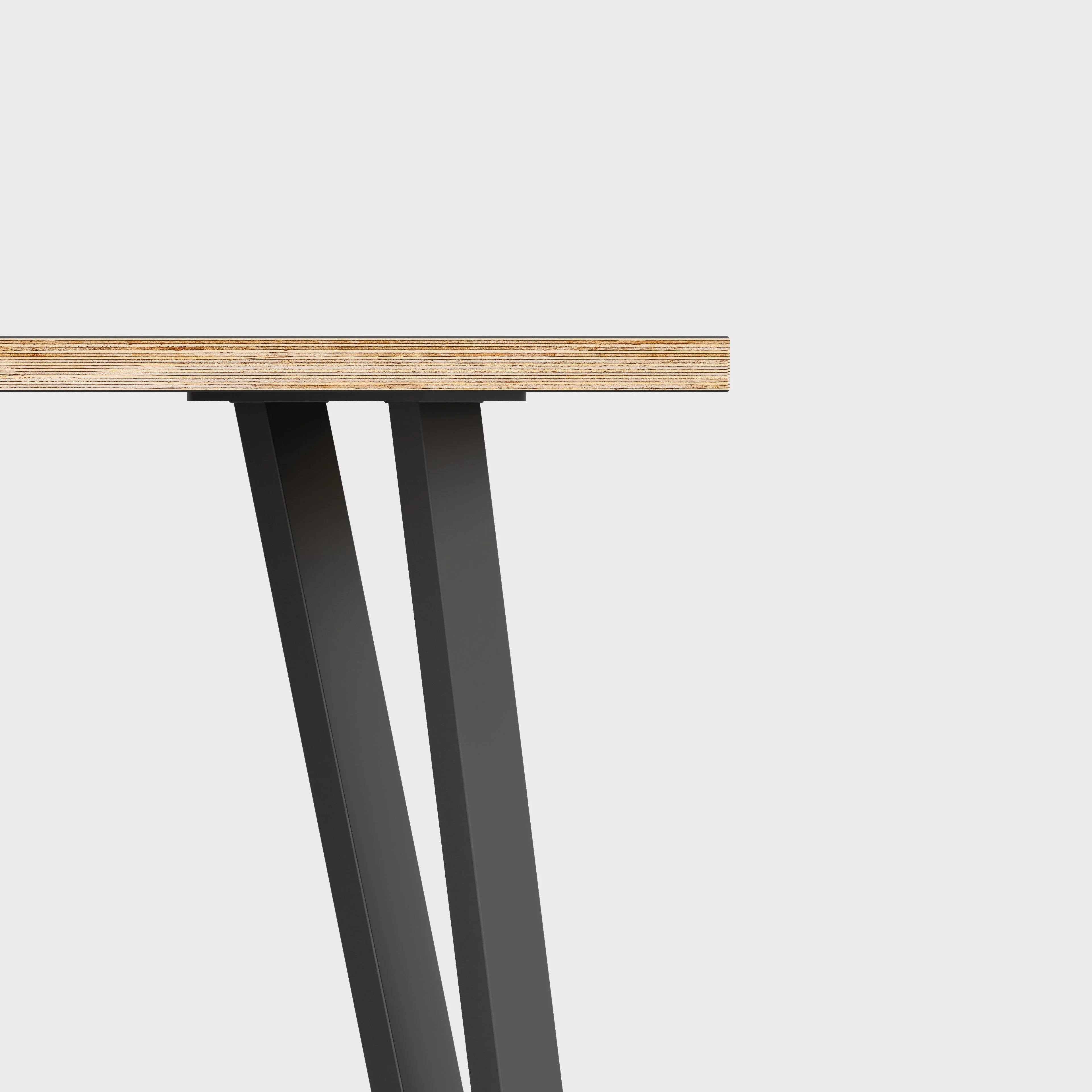 Plywood Desk with Black Box Hairpin Legs - Plywood Birch - 1200(w) x 600(d) x 735(h) - Image 4