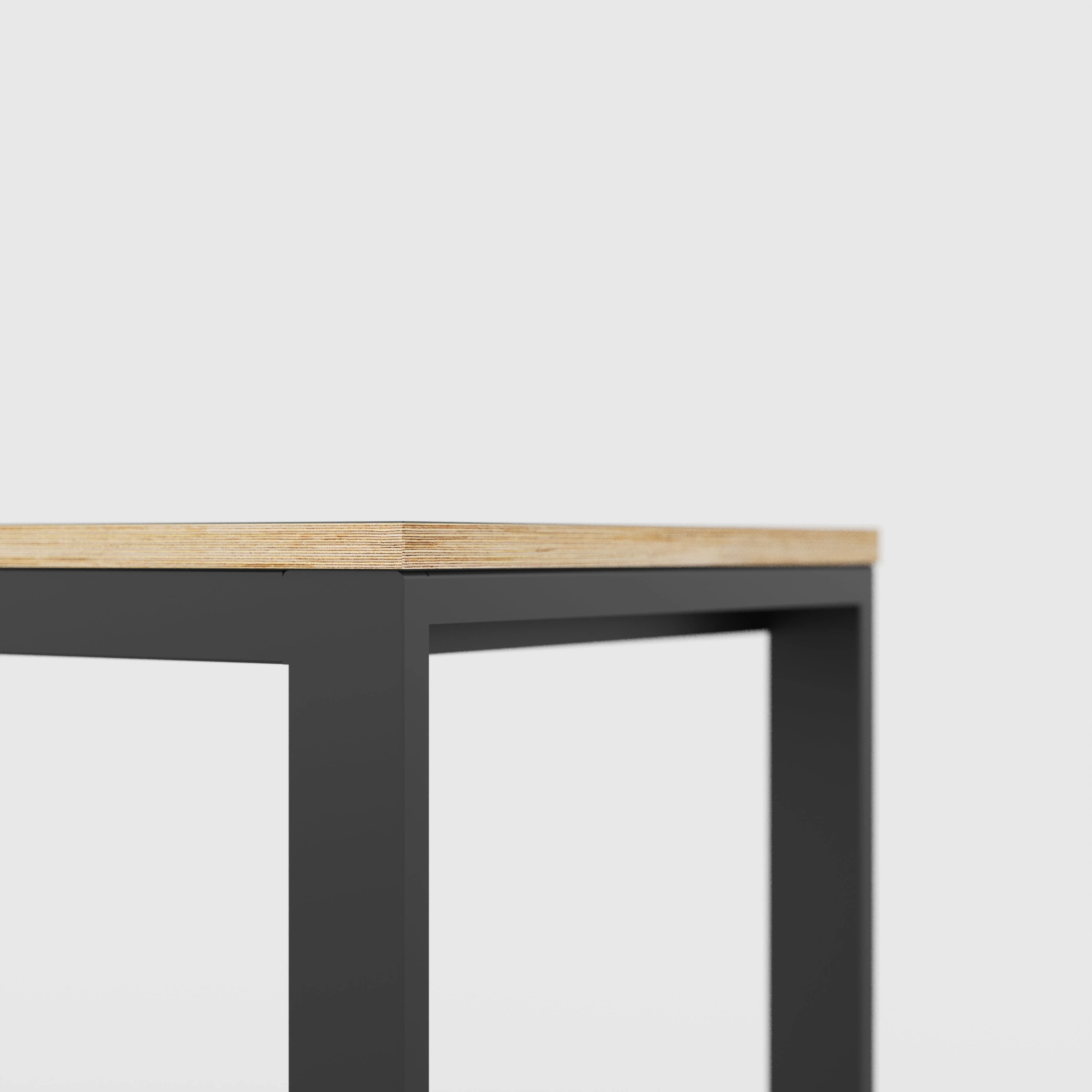 Plywood Desk with Black Industrial Frame - Plywood Birch - 2400(w) x 585(d) x 735(h) - Image 4