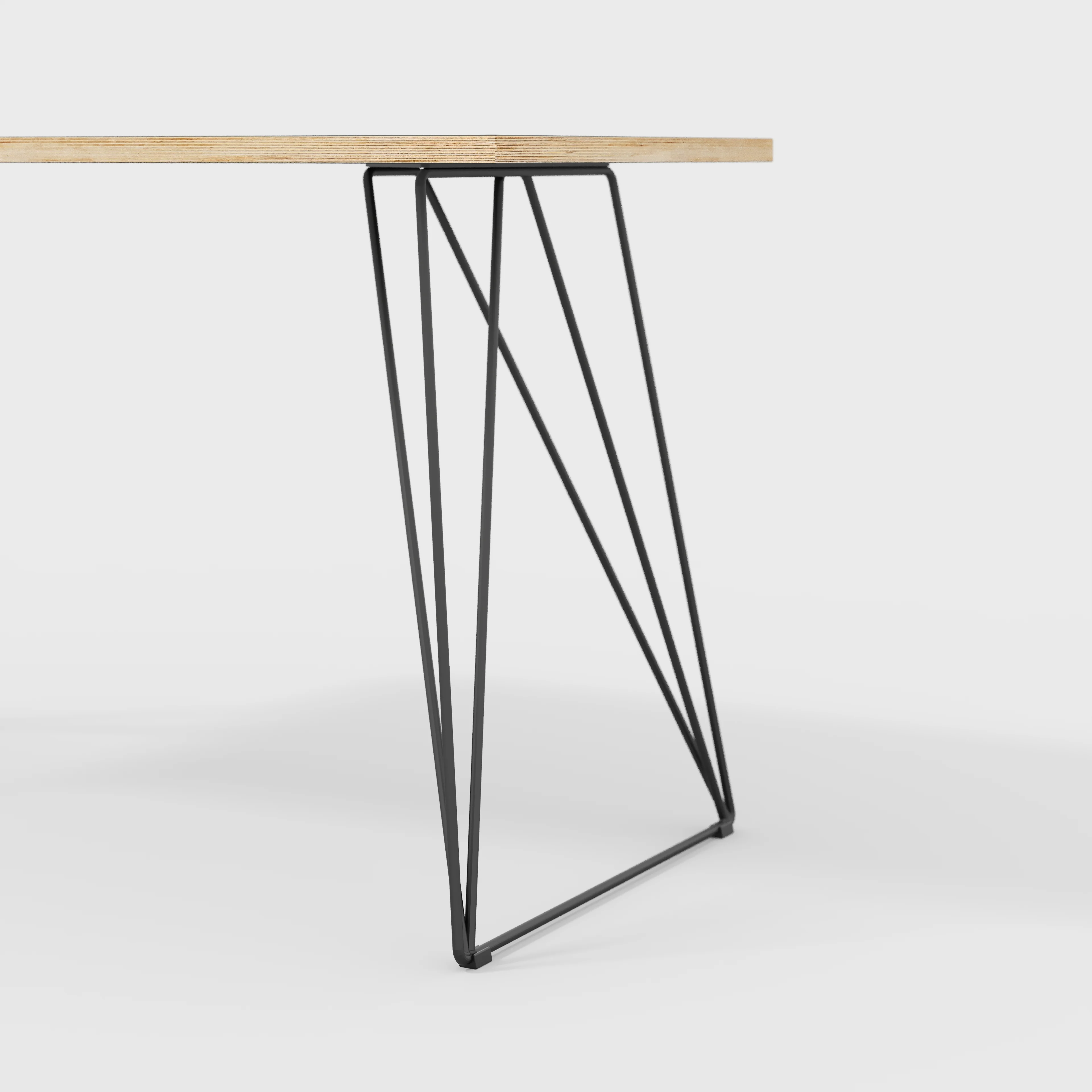Plywood Desk with Black Wireframe Legs - Formica Diamond Black - 1200(w) x 600(d) x 735(h) - Image 4