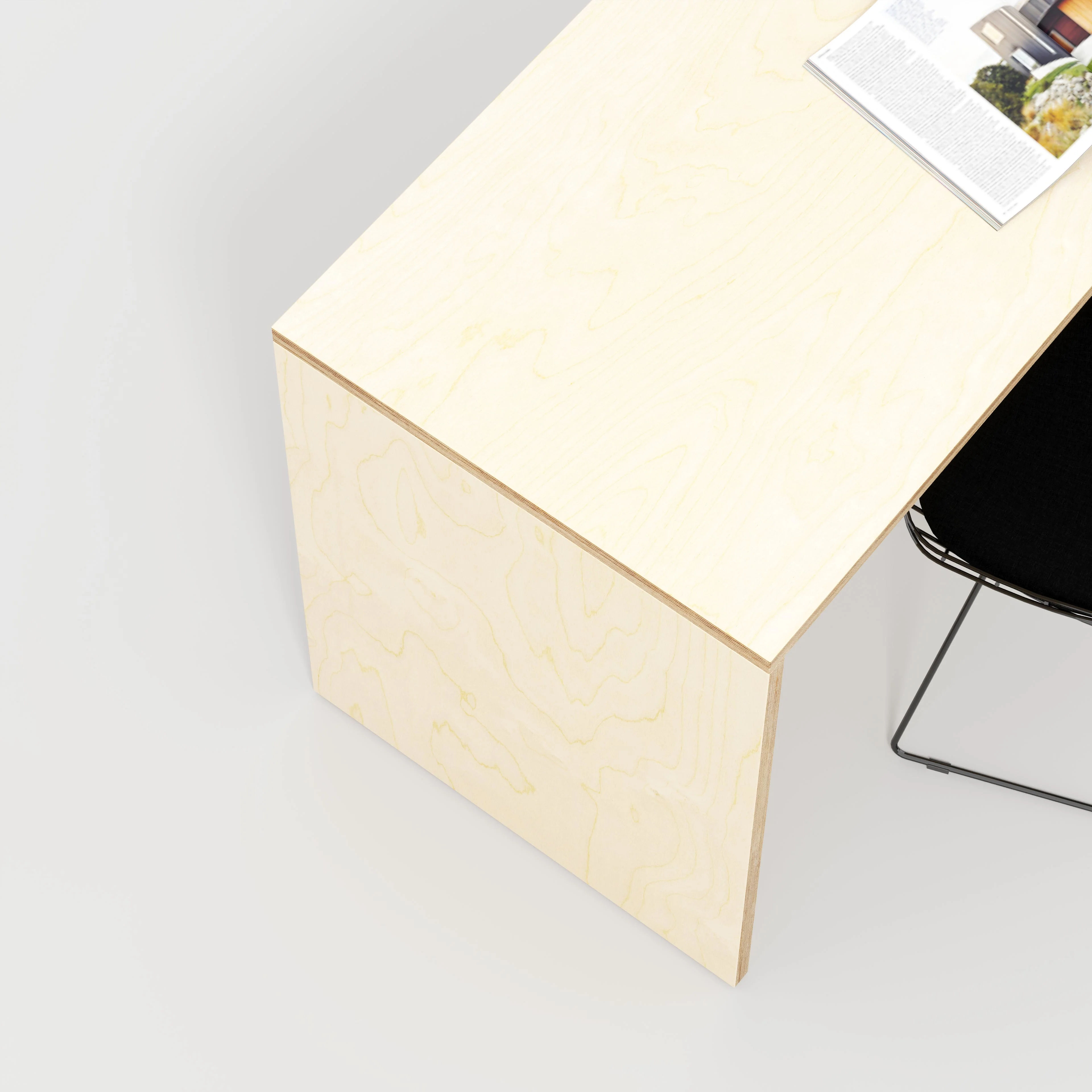 Plywood Desk with Solid Sides - Plywood Birch - 1600(w) x 800(d) x 750(h) - Image 3