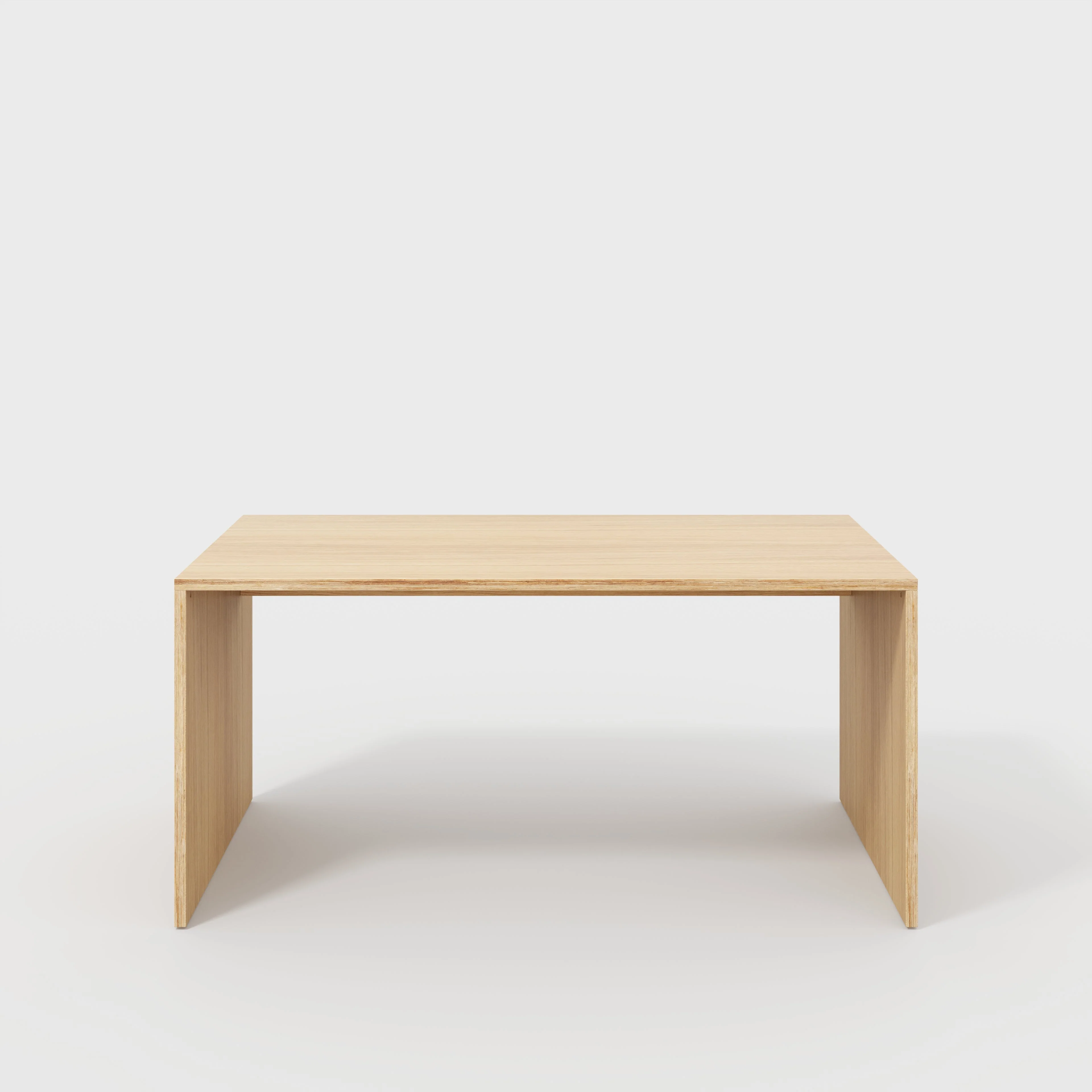 Plywood Desk with Solid Sides - Plywood Oak - 1600(w) x 800(d) x 750(h)