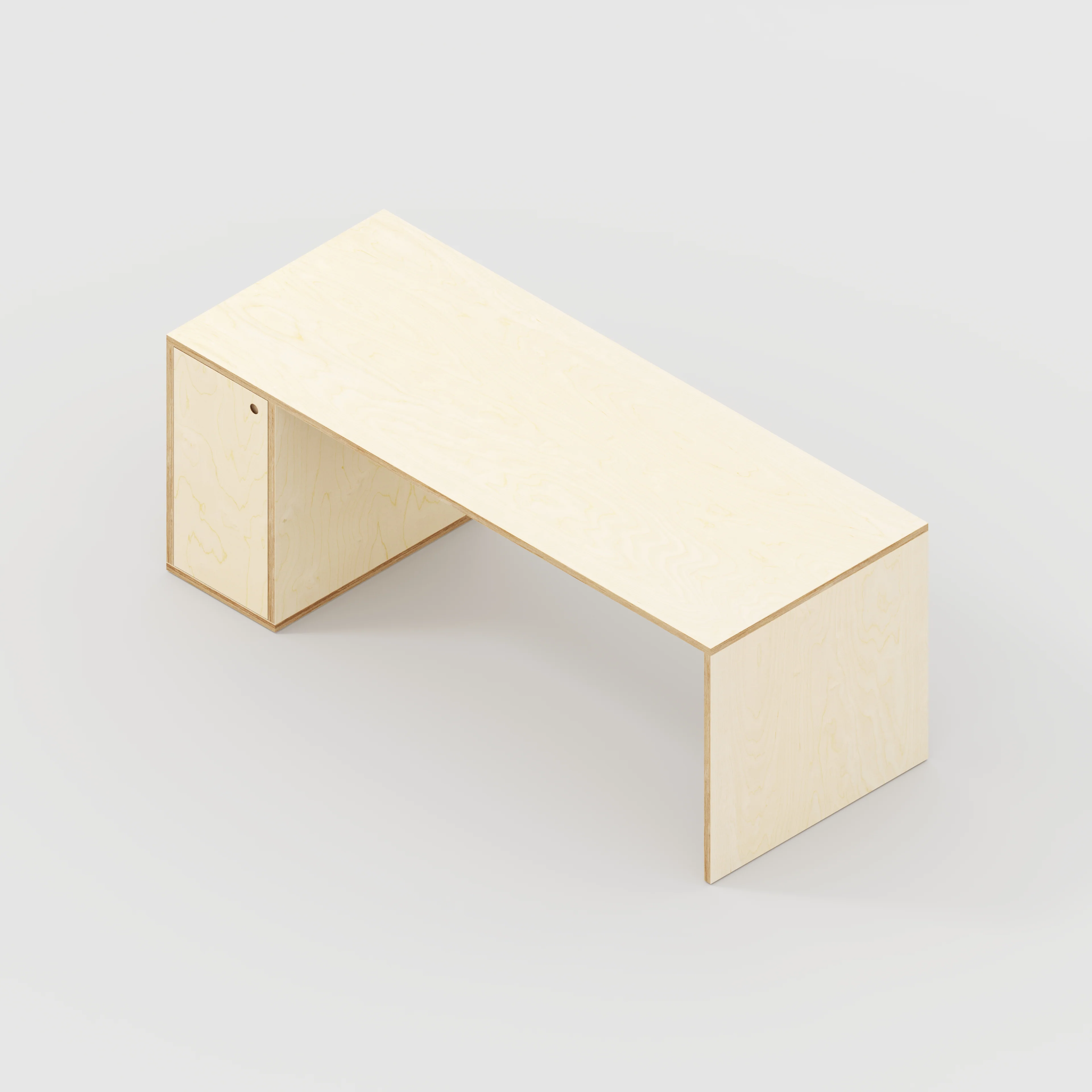 Plywood Desk with Storage Type 1 LH - Door - Plywood Birch - 2000(w) x 800(d) x 750(h) - Image 5