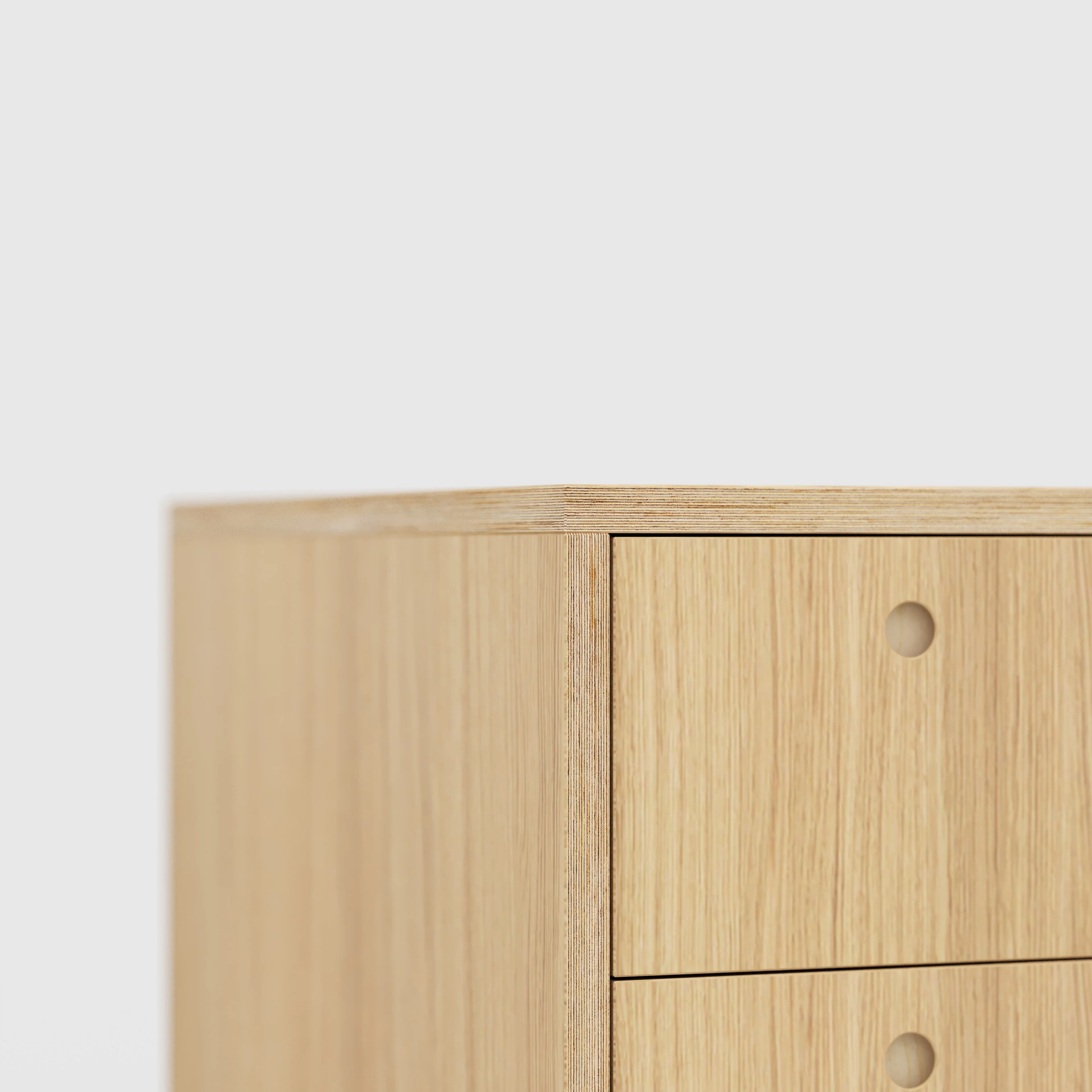Plywood Desk with Storage Type 1 LH - Drawers - Plywood Oak - 1600(w) x 800(d) x 750(h) - Image 4
