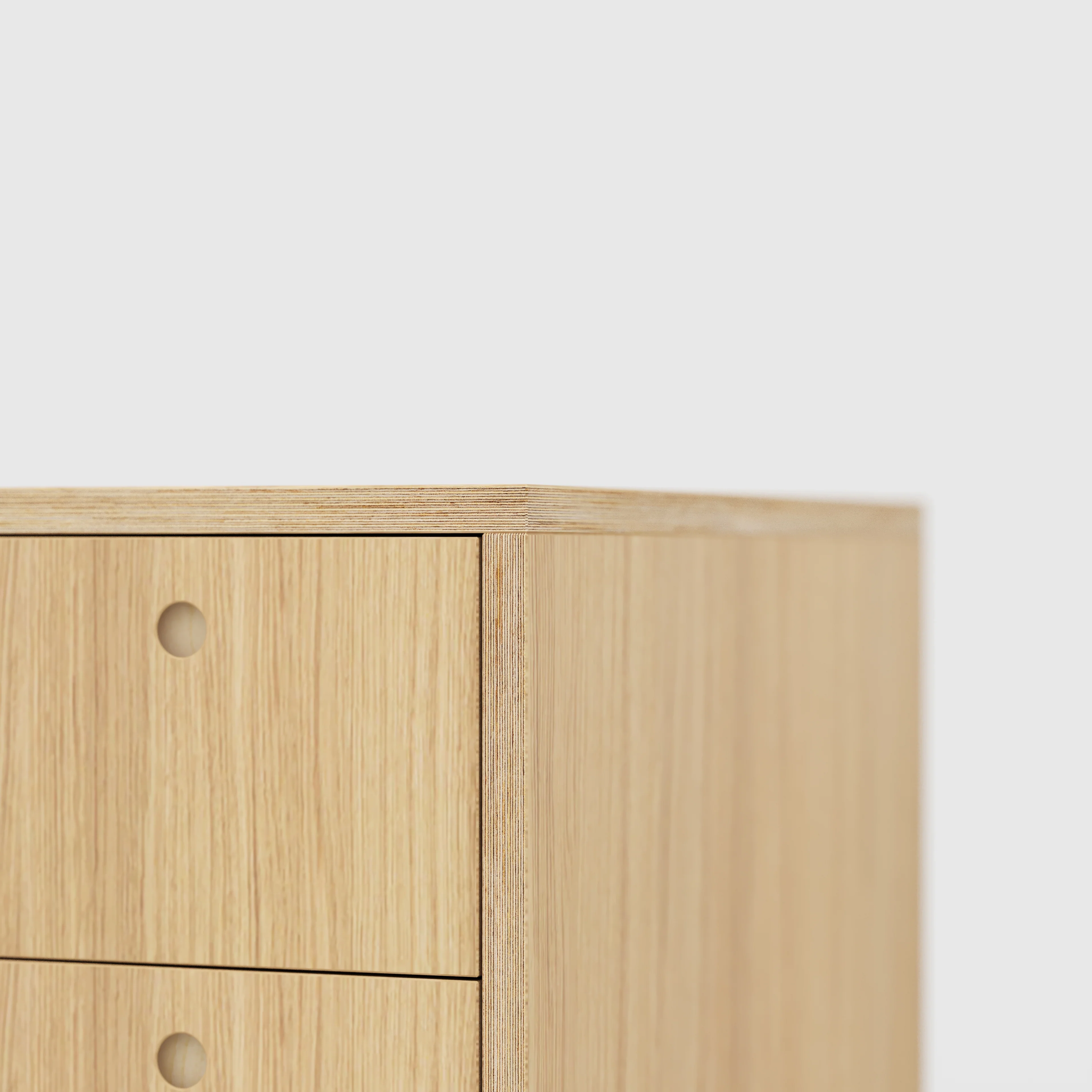 Plywood Desk with Storage Type 1 RH - Drawers - Plywood Oak - 2000(w) x 800(d) x 750(h) - Image 4