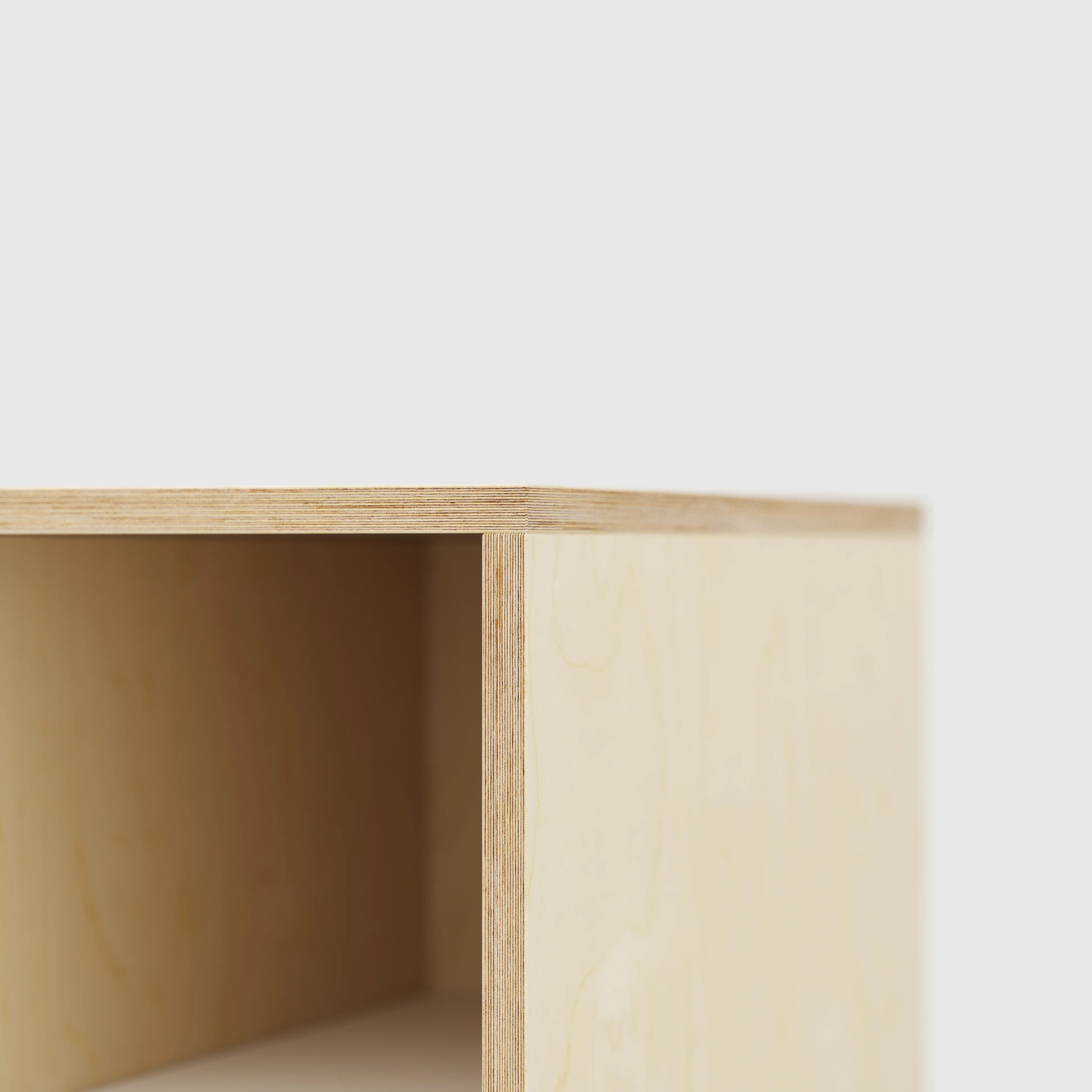 Plywood Desk with Storage Type 2 - Open Shelves - Plywood Birch - 2000(w) x 800(d) x 750(h) - Image 4