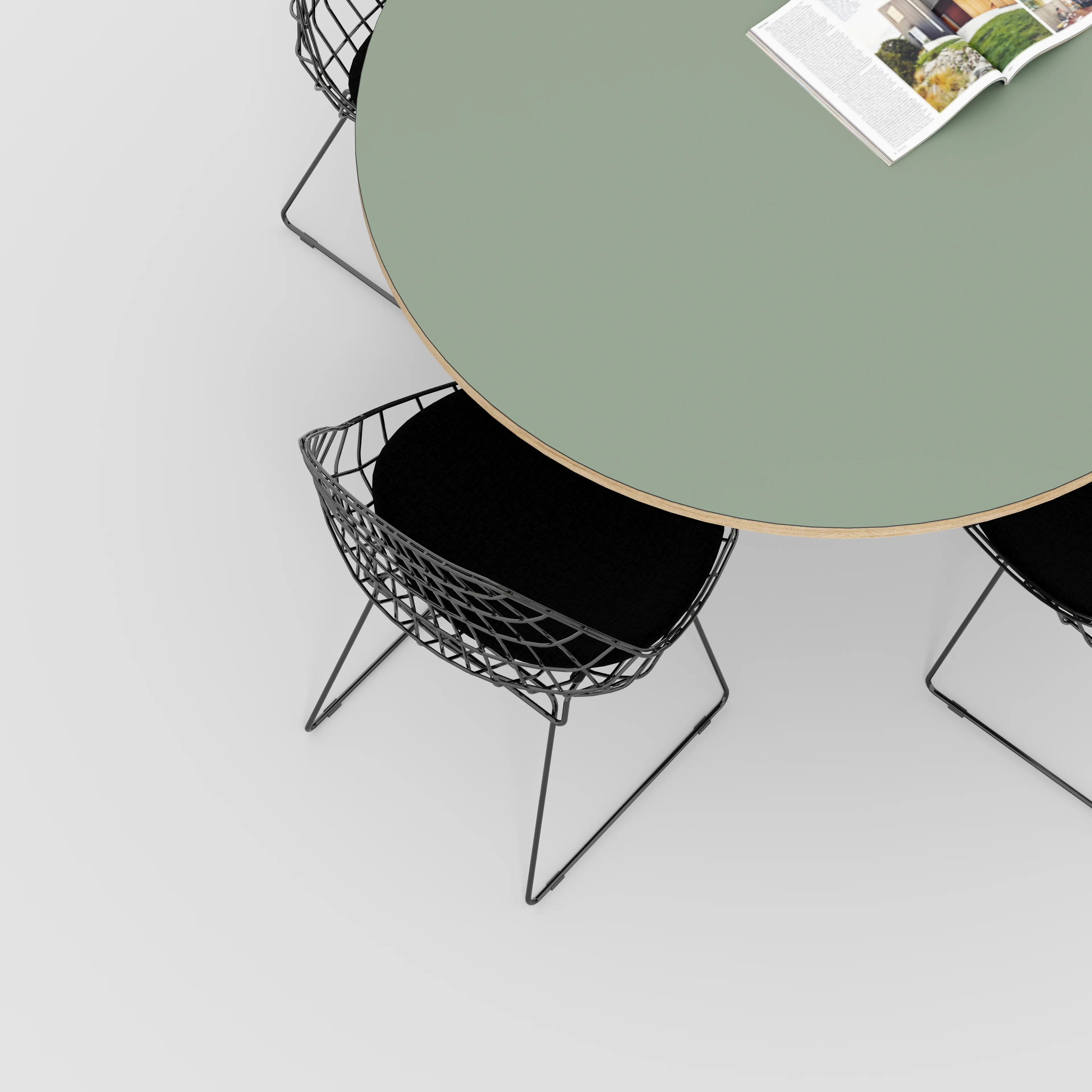 Plywood Round Tabletop - Formica Green Slate - 1200(dia) - Image 2