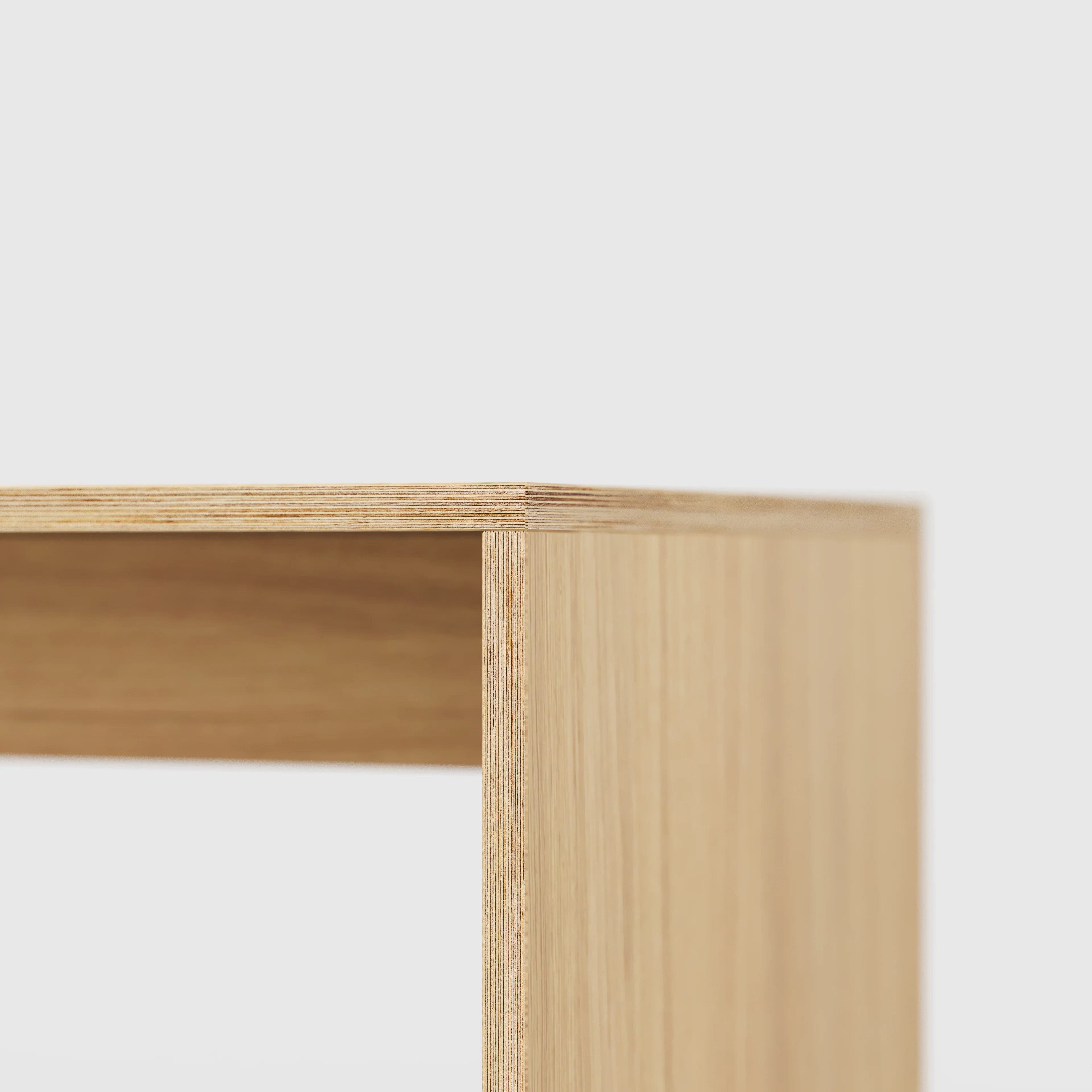 Plywood Side Table with Solid Sides - Plywood Oak - 500(w) x 500(d) x 450(h) - Image 4