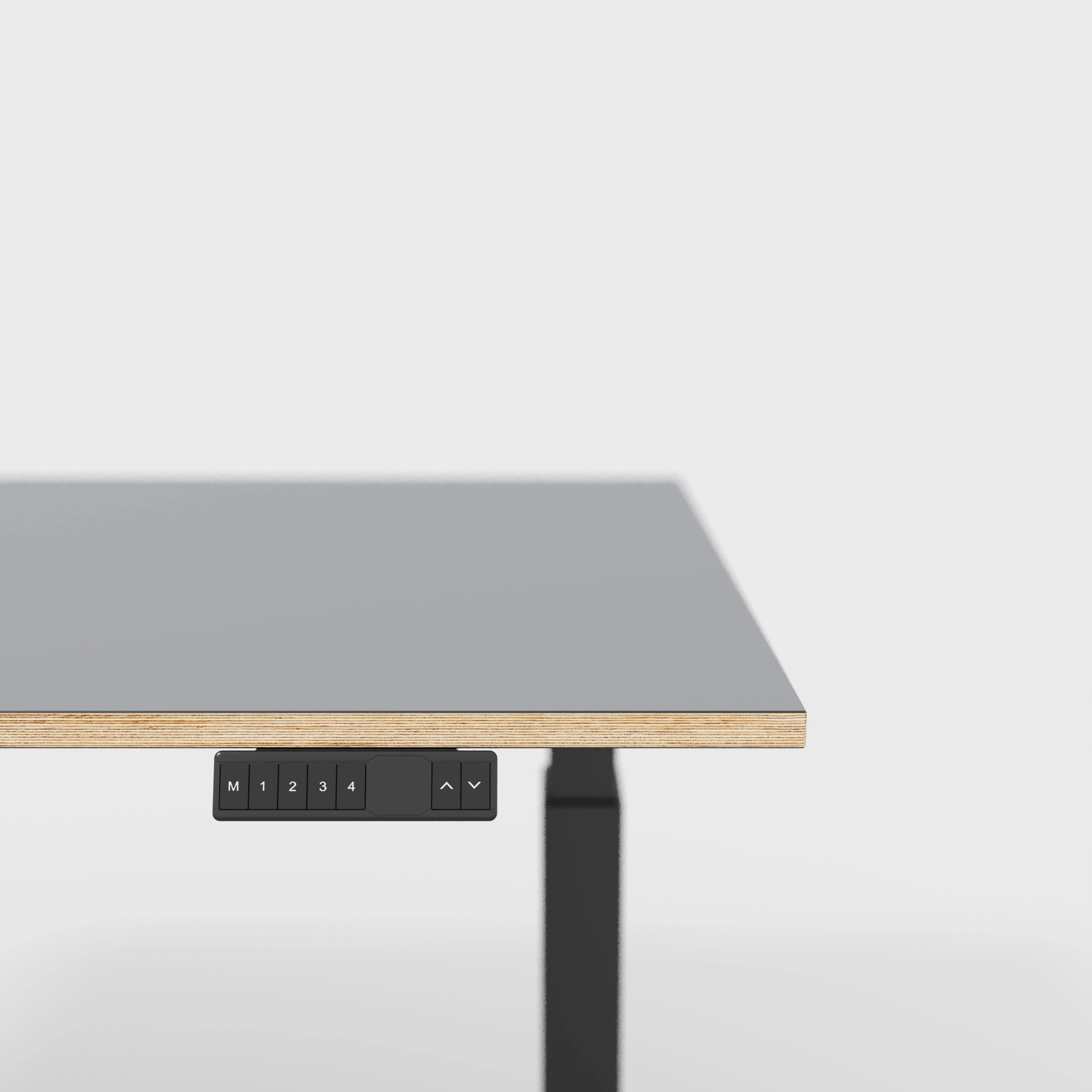 Plywood Sit Stand Desk with Black Frame - Formica Tornado Grey - 1200(w) x 800(d) - Image 4