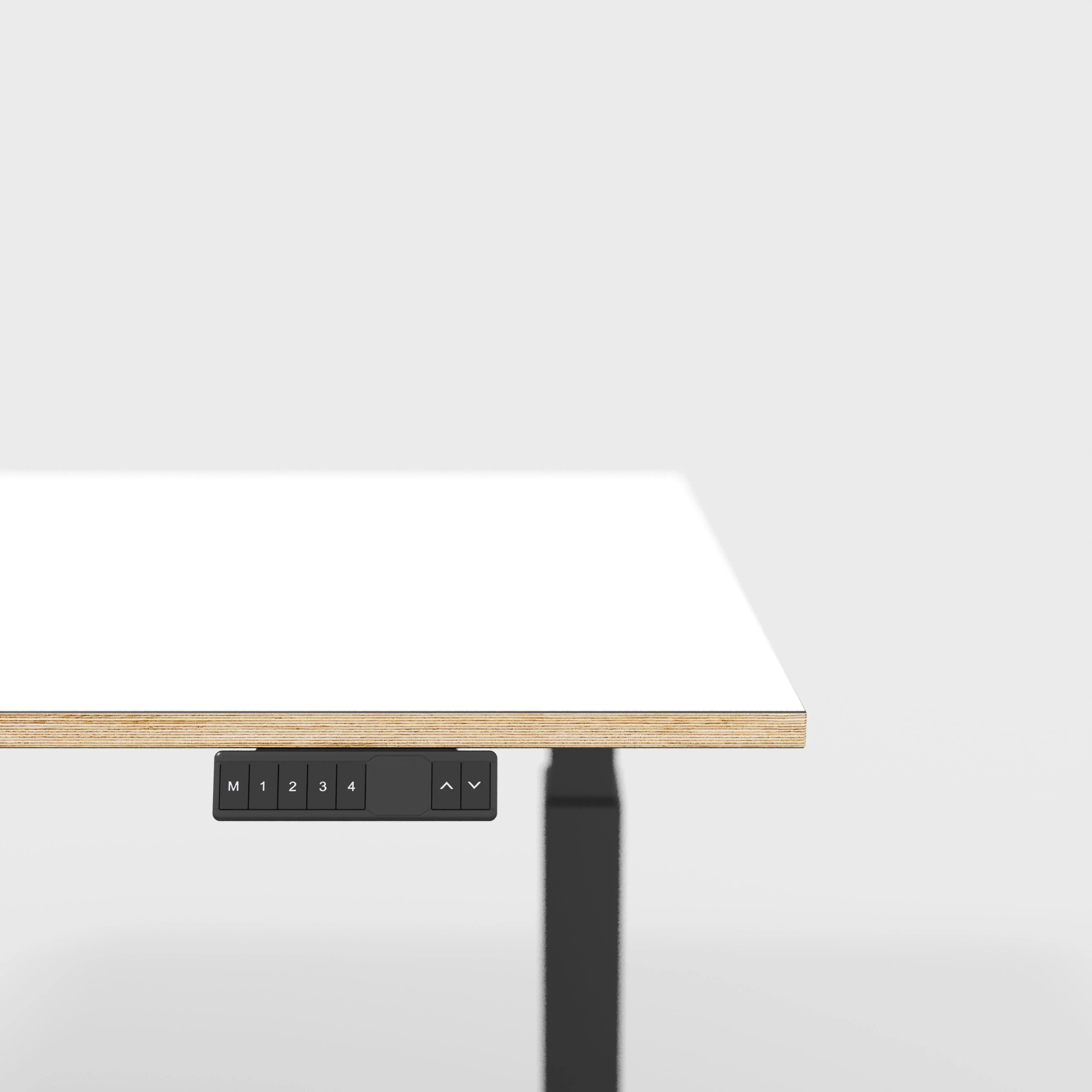 Plywood Sit Stand Desk with Black Frame - Formica White - 1600(w) x 800(d) - Image 4