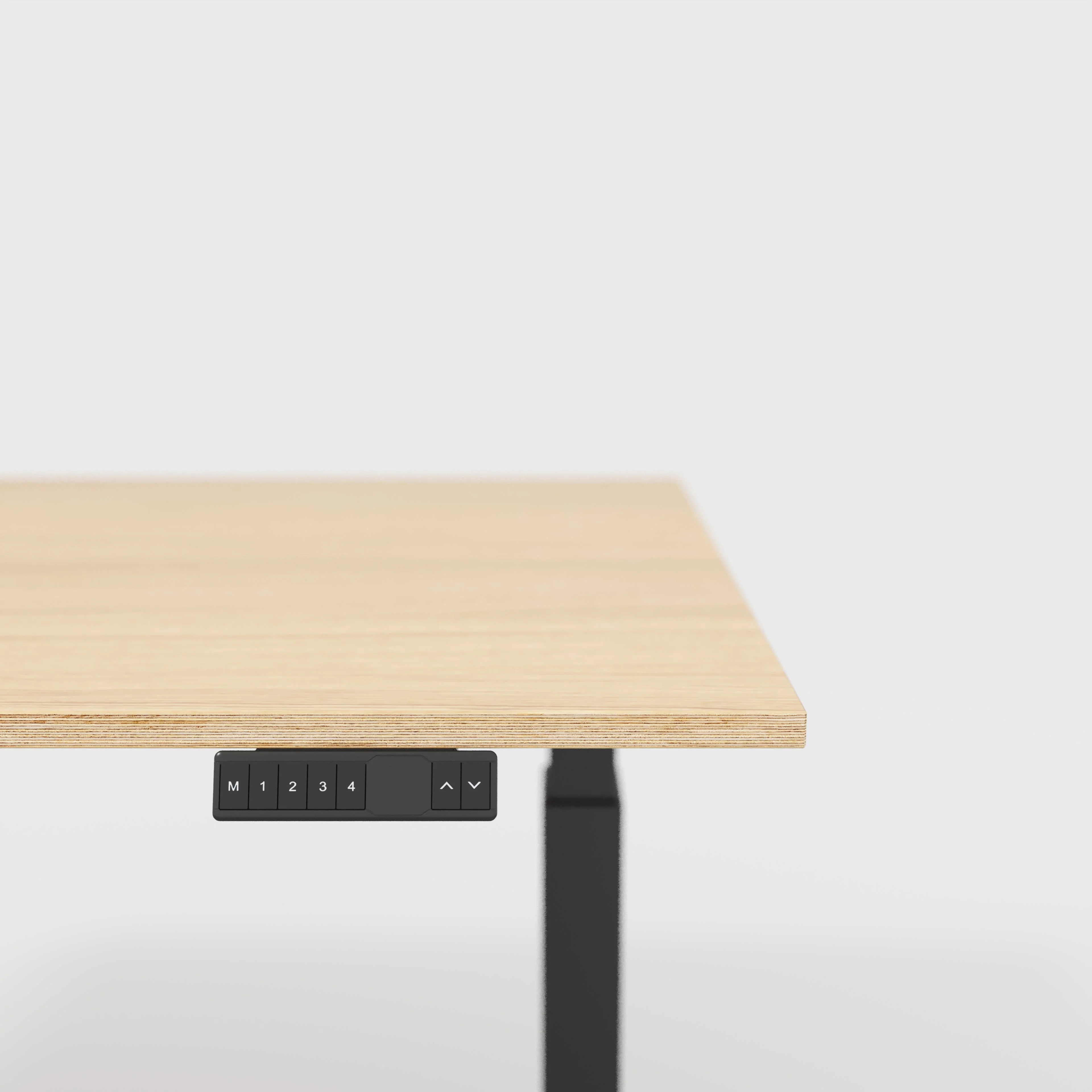 Plywood Sit Stand Desk with Black Frame - Plywood Oak - 1200(w) x 800(d) - Image 4