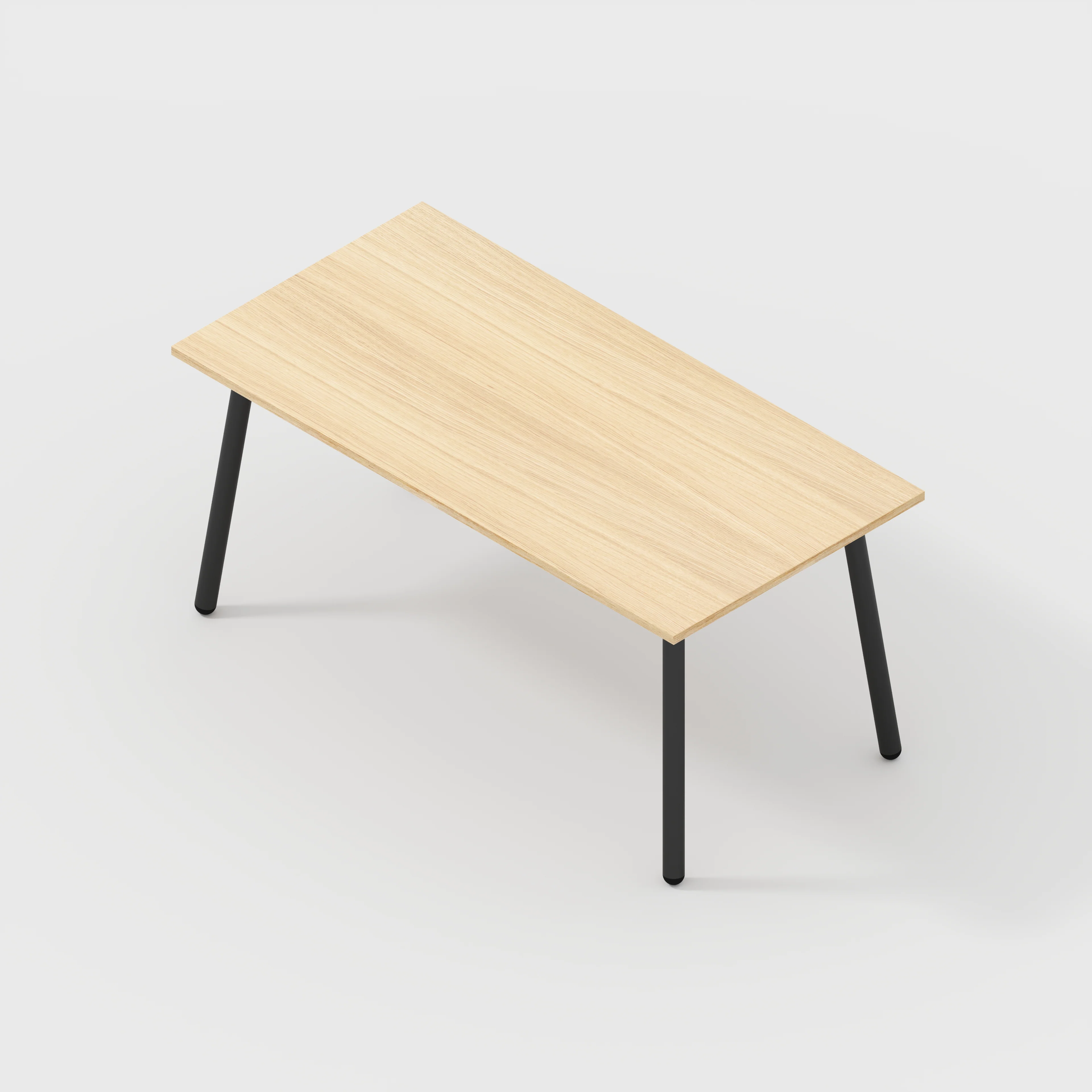 Plywood Table with Black Round Single Pin Legs - Plywood Oak - 1600(w) x 800(d) x 735(h) - Image 5