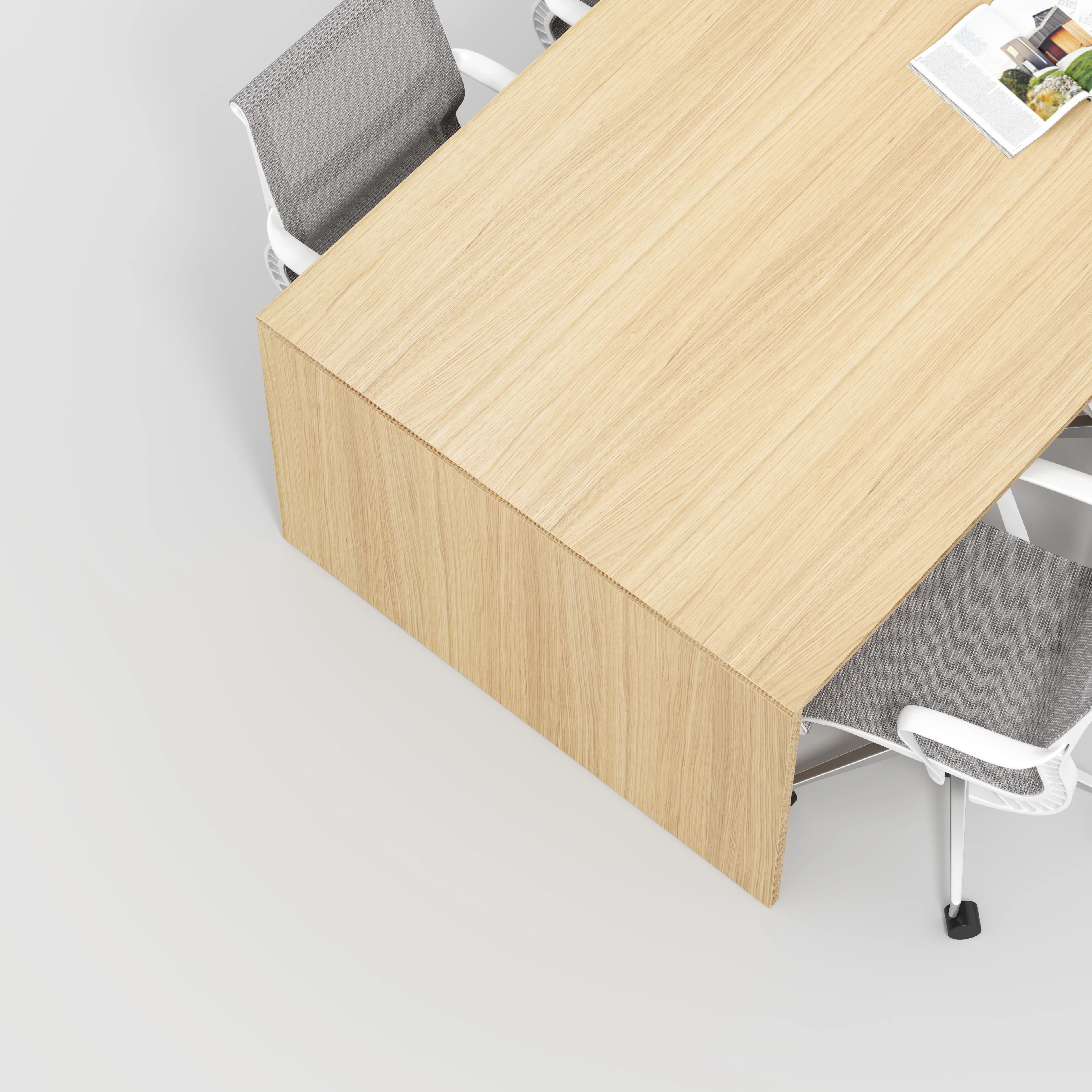 Plywood Table with Solid Sides - Plywood Oak - 2400(w) x 1200(d) x 750(h) - Image 3
