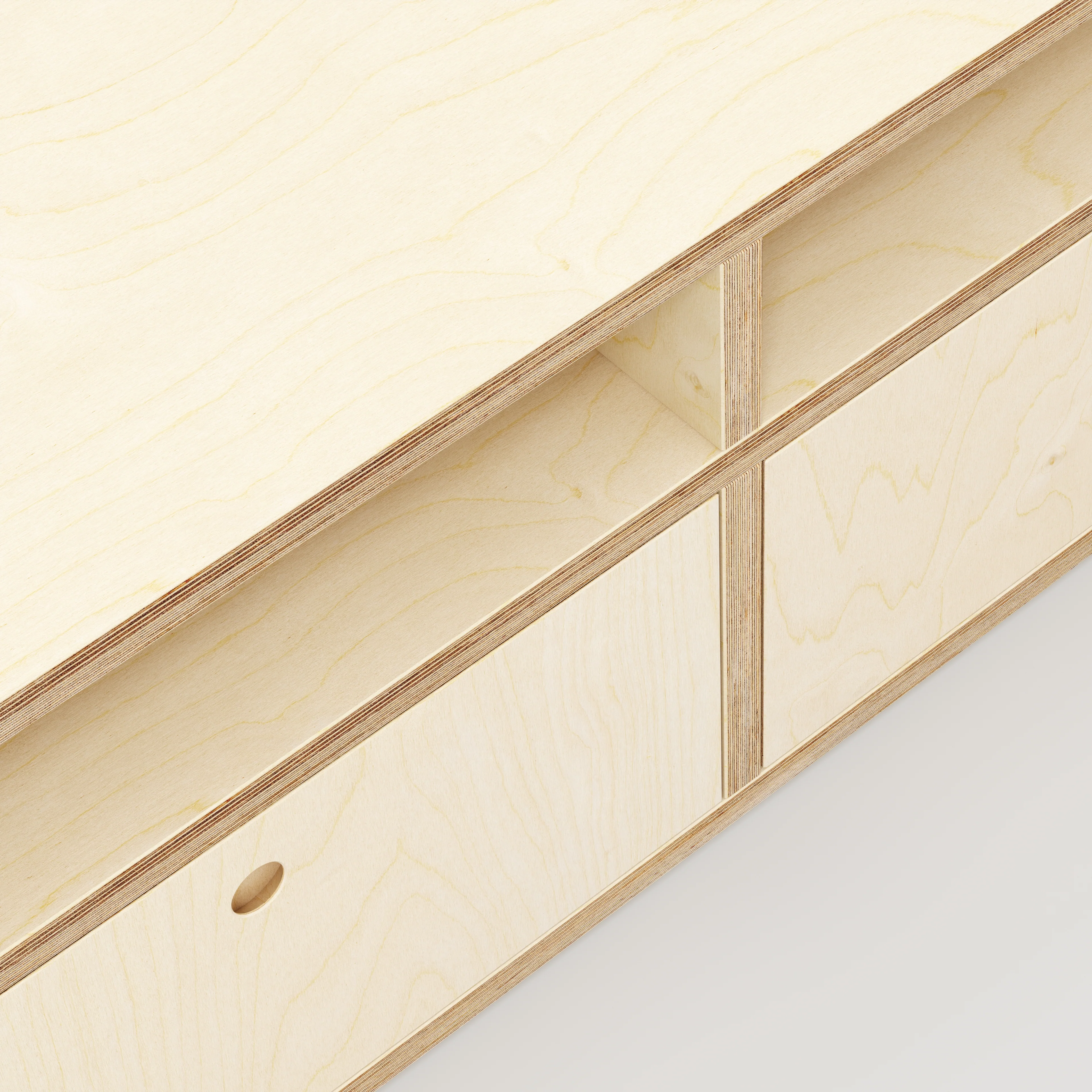 Plywood TV Entertainment Unit - Type 2 - Plywood Birch - 1800(w) x 400(d) x 450(h) - Image 3