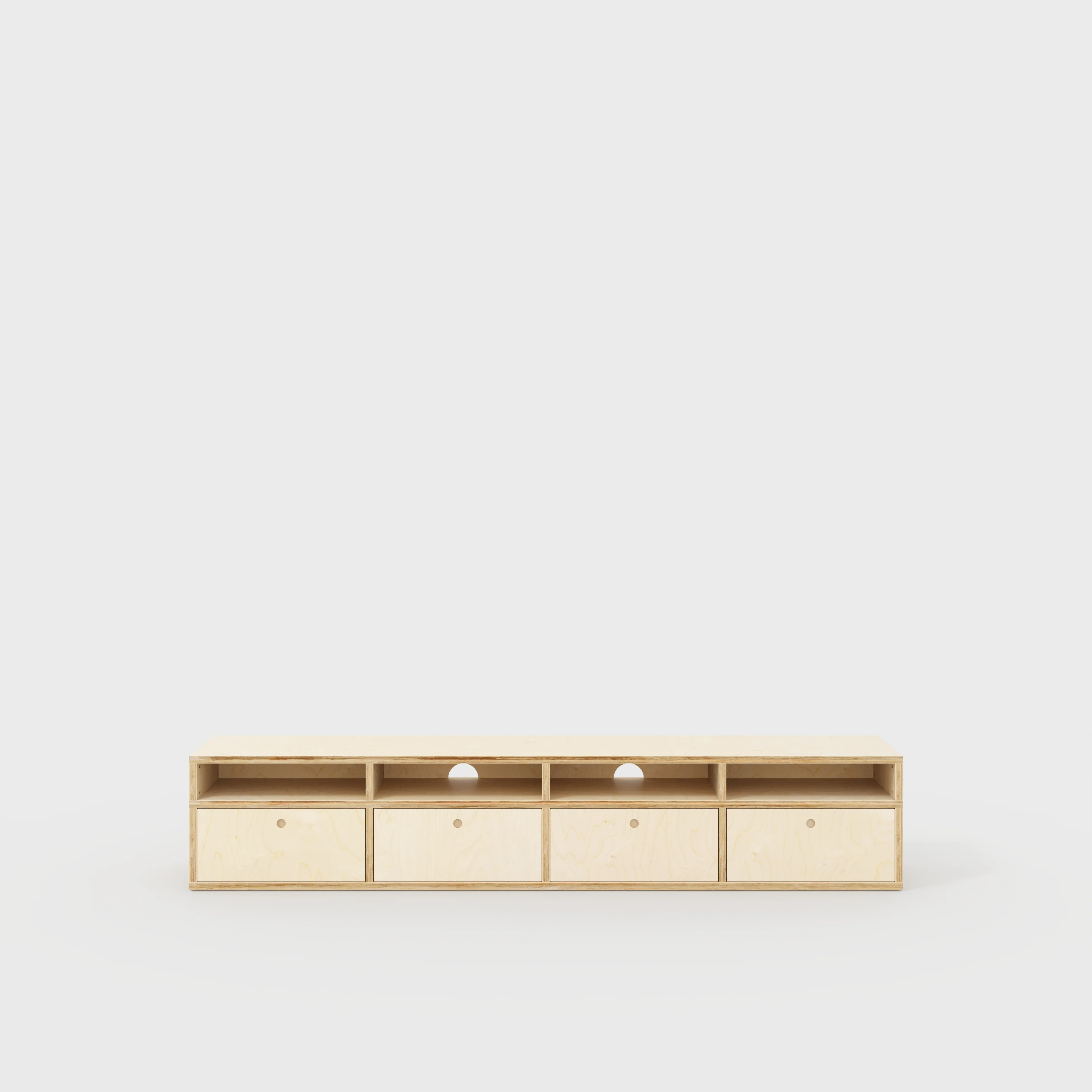 Plywood TV Entertainment Unit - Type 2 - Plywood Birch - 2400(w) x 400(d) x 450(h)