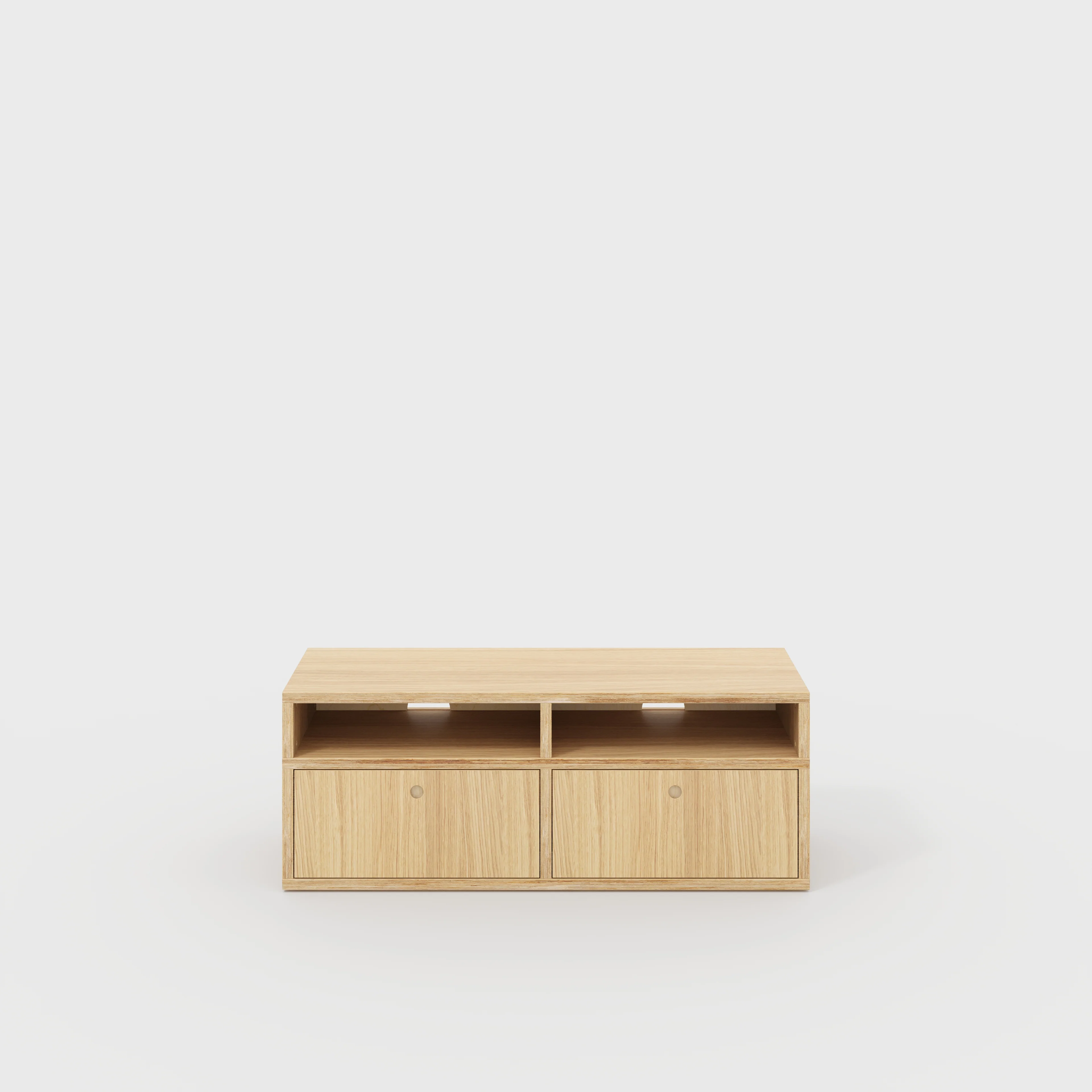 Plywood TV Entertainment Unit - Type 2 - Plywood Oak - 1200(w) x 400(d) x 450(h)