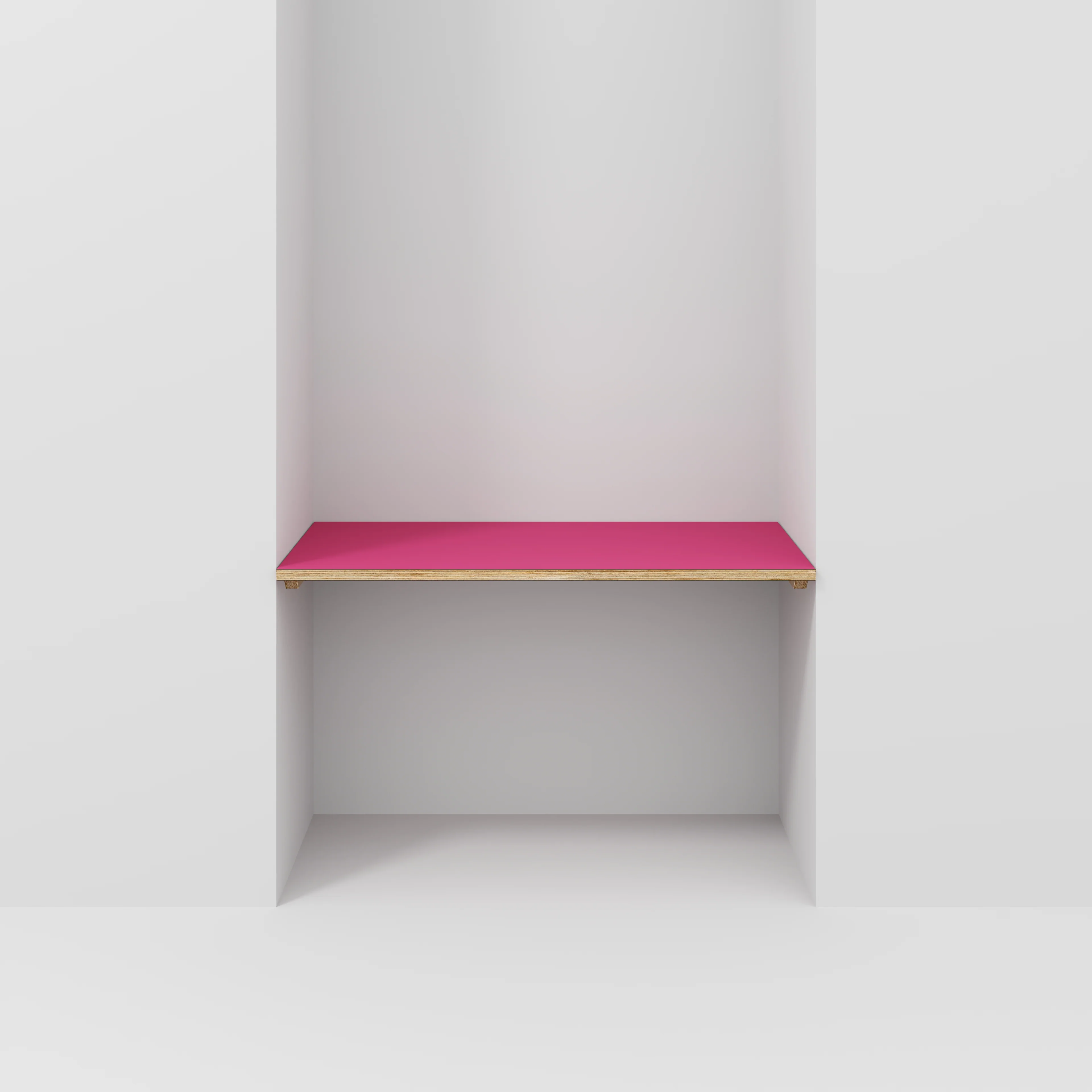 Plywood Wall Desk with Battens - Formica Juicy Pink - 1200(w) x 600(d)