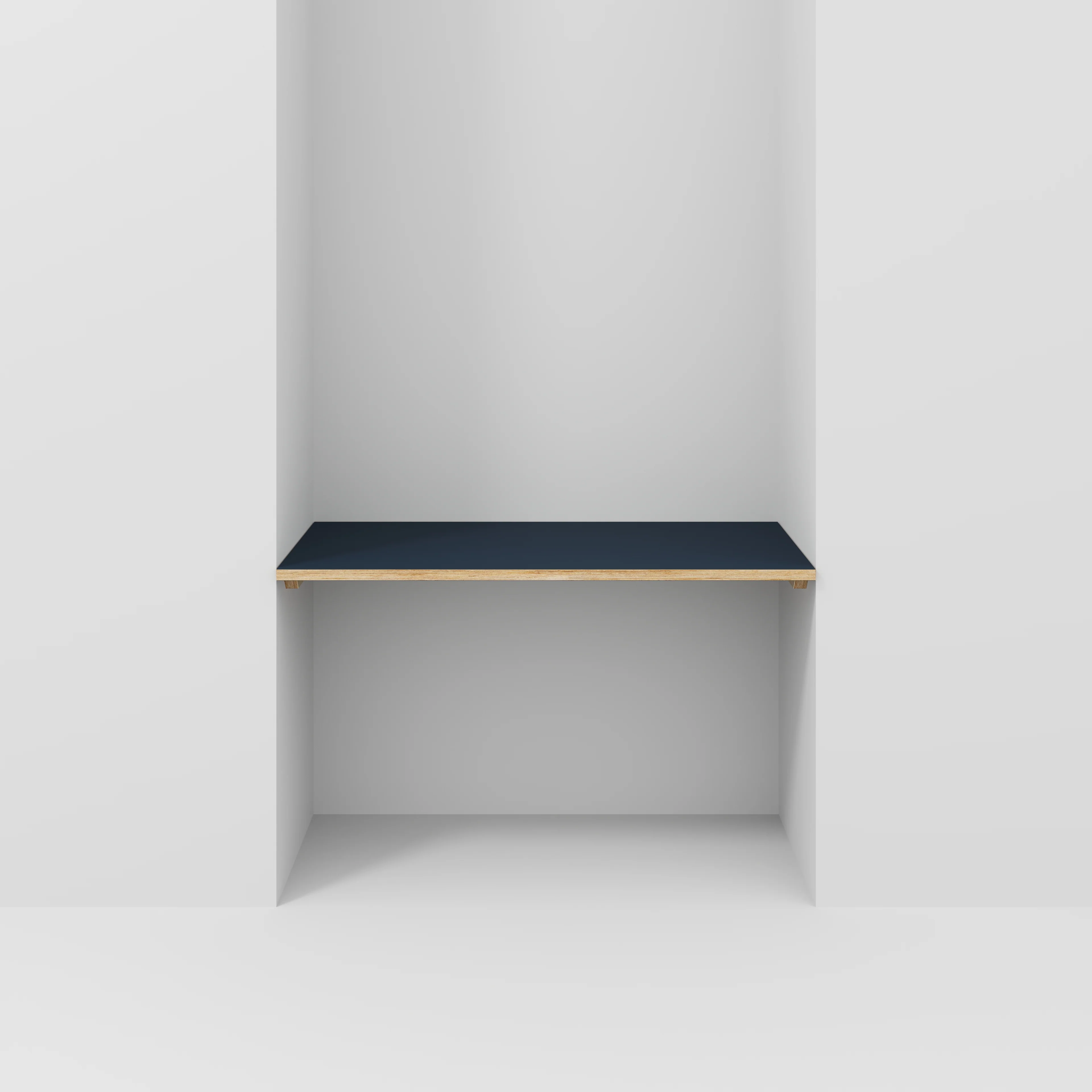 Plywood Wall Desk with Battens - Formica Night Sea Blue - 1200(w) x 600(d)