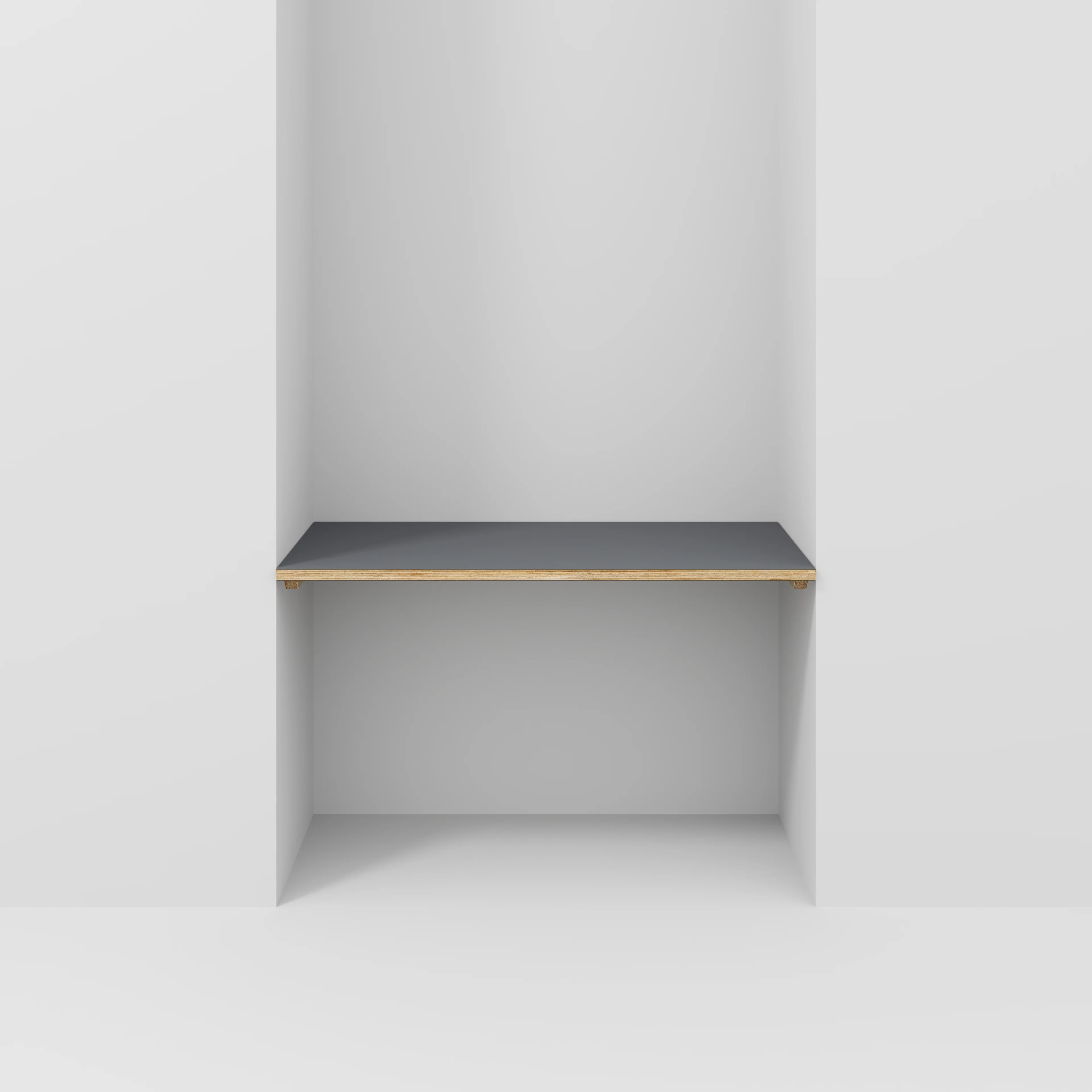 Plywood Wall Desk with Battens - Formica Tornado Grey - 1200(w) x 600(d)