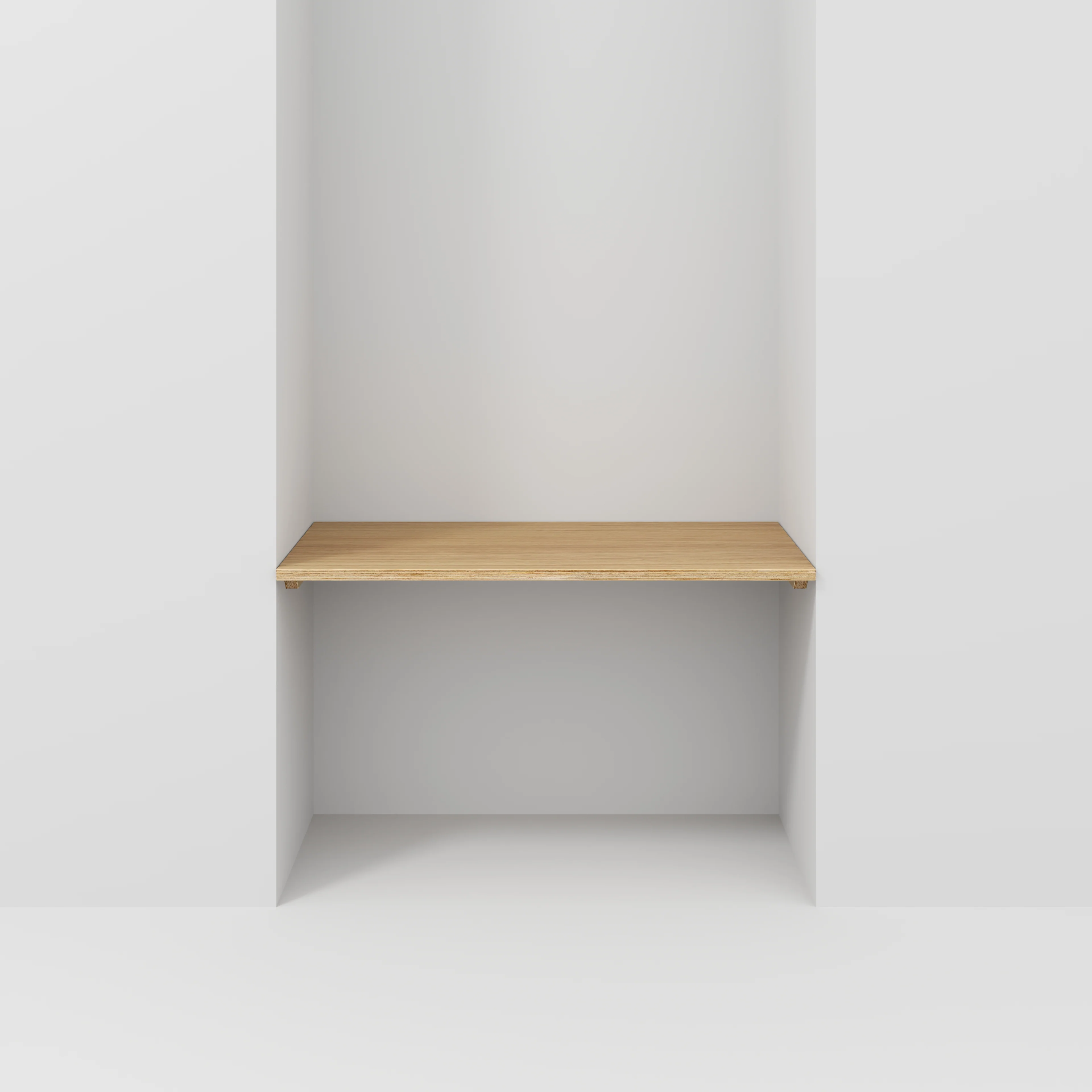 Plywood Wall Desk with Battens - Plywood Oak - 1200(w) x 600(d)