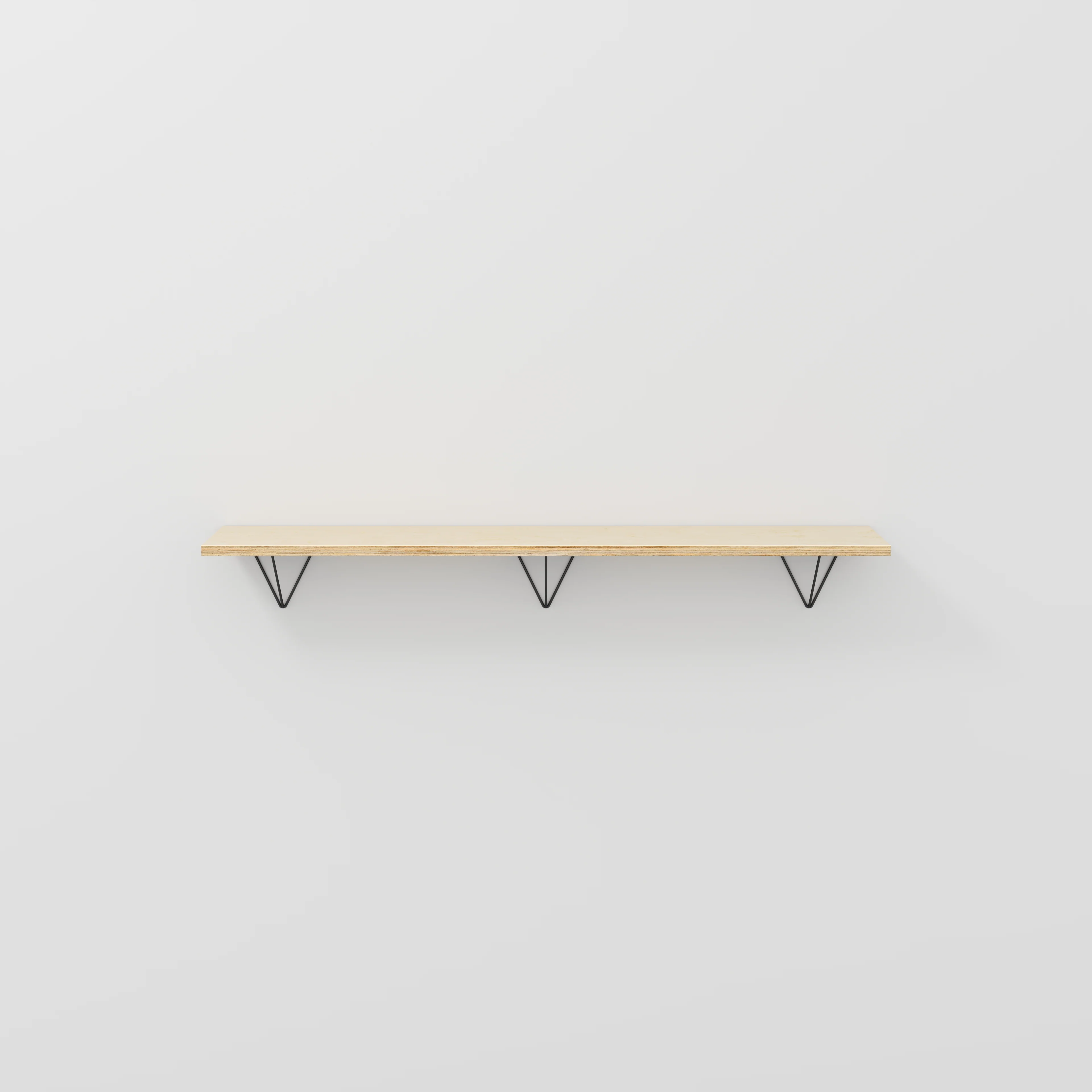 Plywood Wall Shelf with Prism Brackets - Plywood Birch - 1600(w) x 250(d)