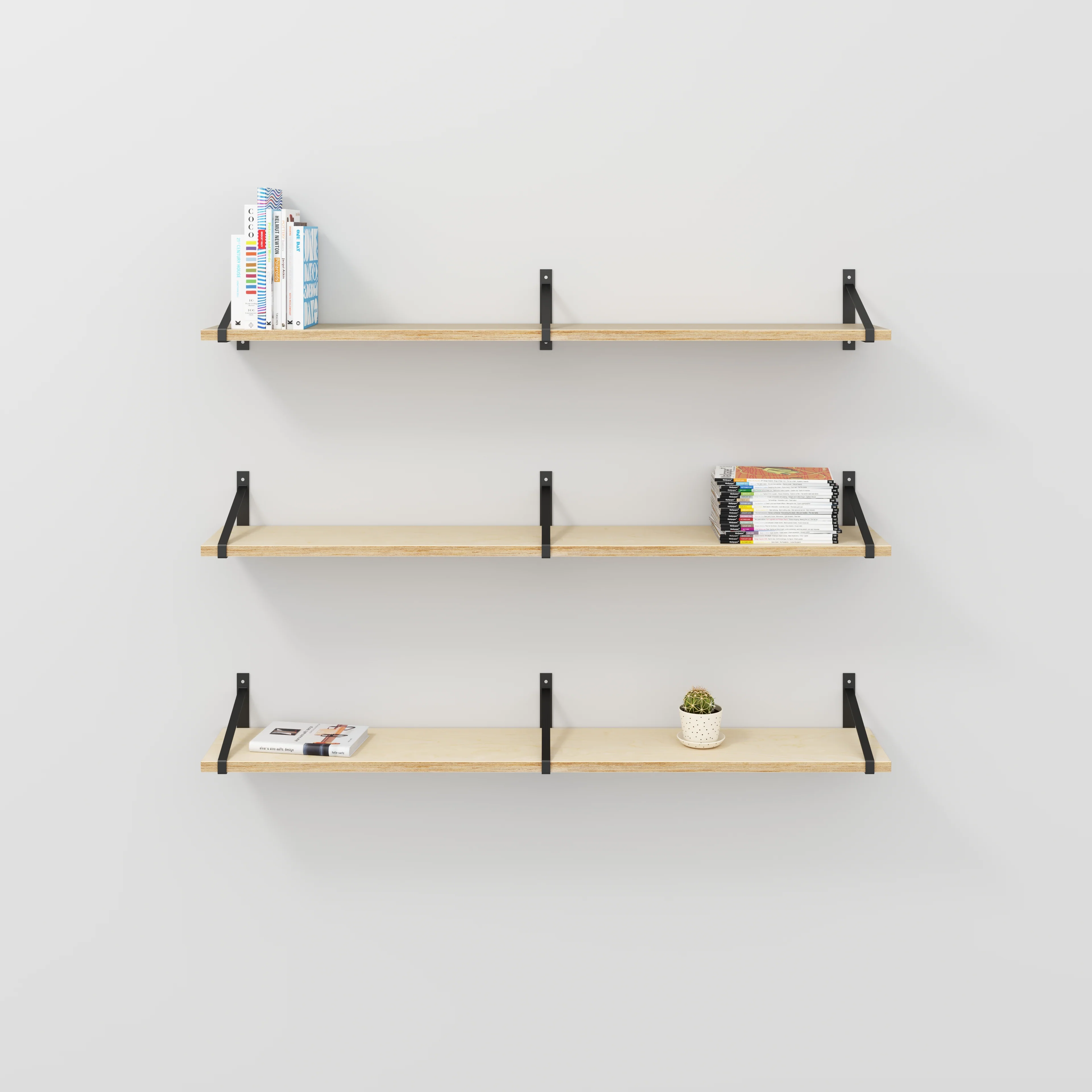 Plywood Wall Shelf with Suspense Brackets - Plywood Birch - 1600(w) x 260(d) - Image 2