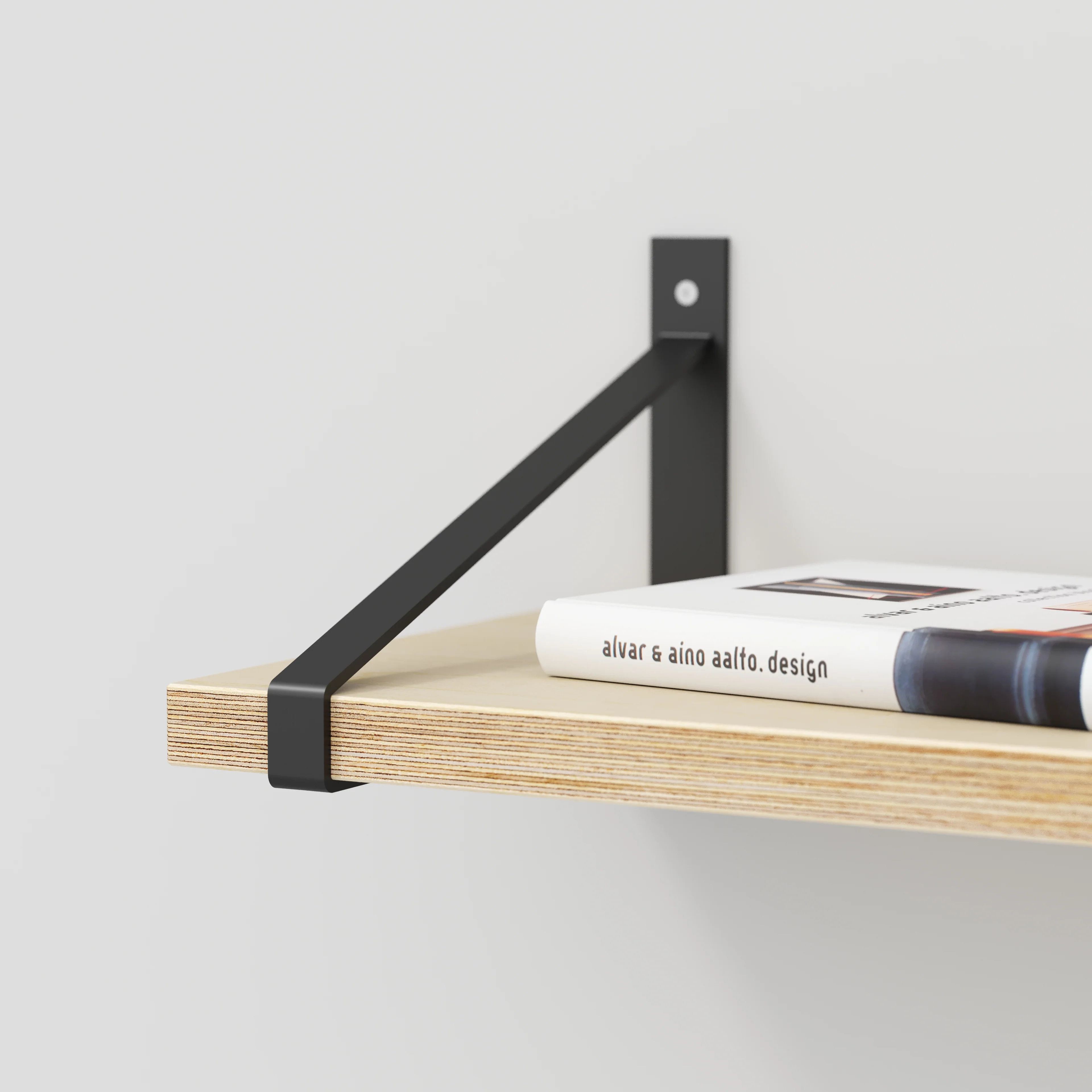 Plywood Wall Shelf with Suspense Brackets - Plywood Birch - 1600(w) x 260(d) - Image 4