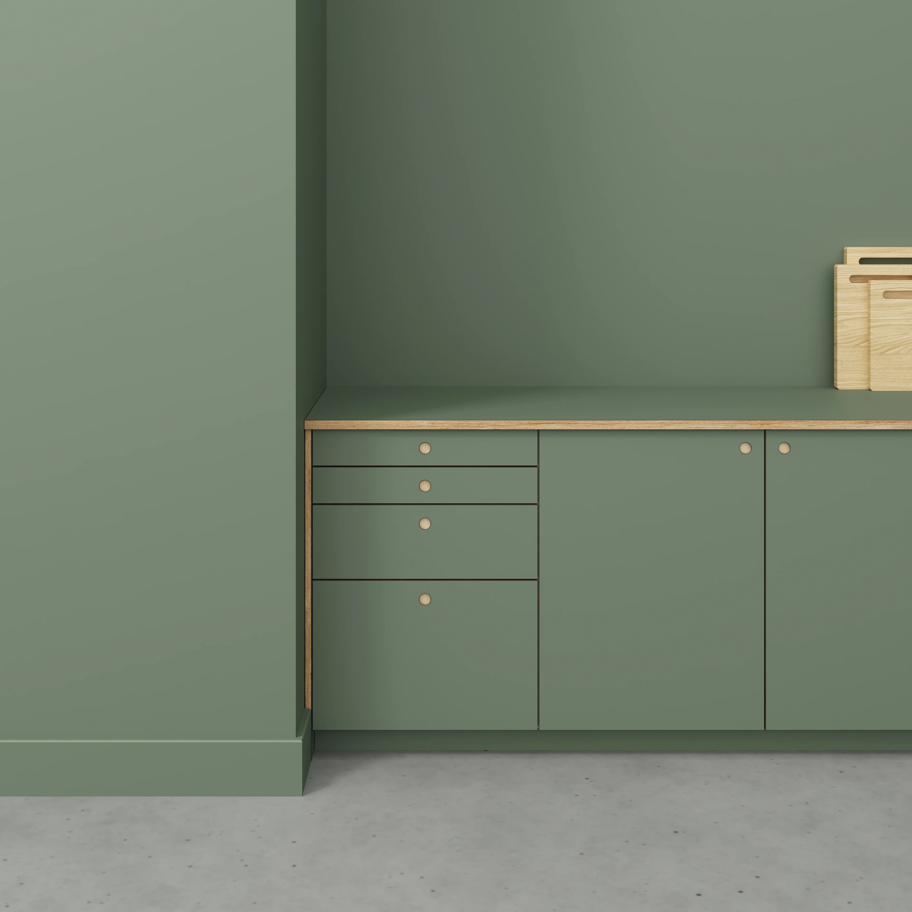Plywood Worktop - Formica Green Slate - 3000(w) x 635(d) - Image 2