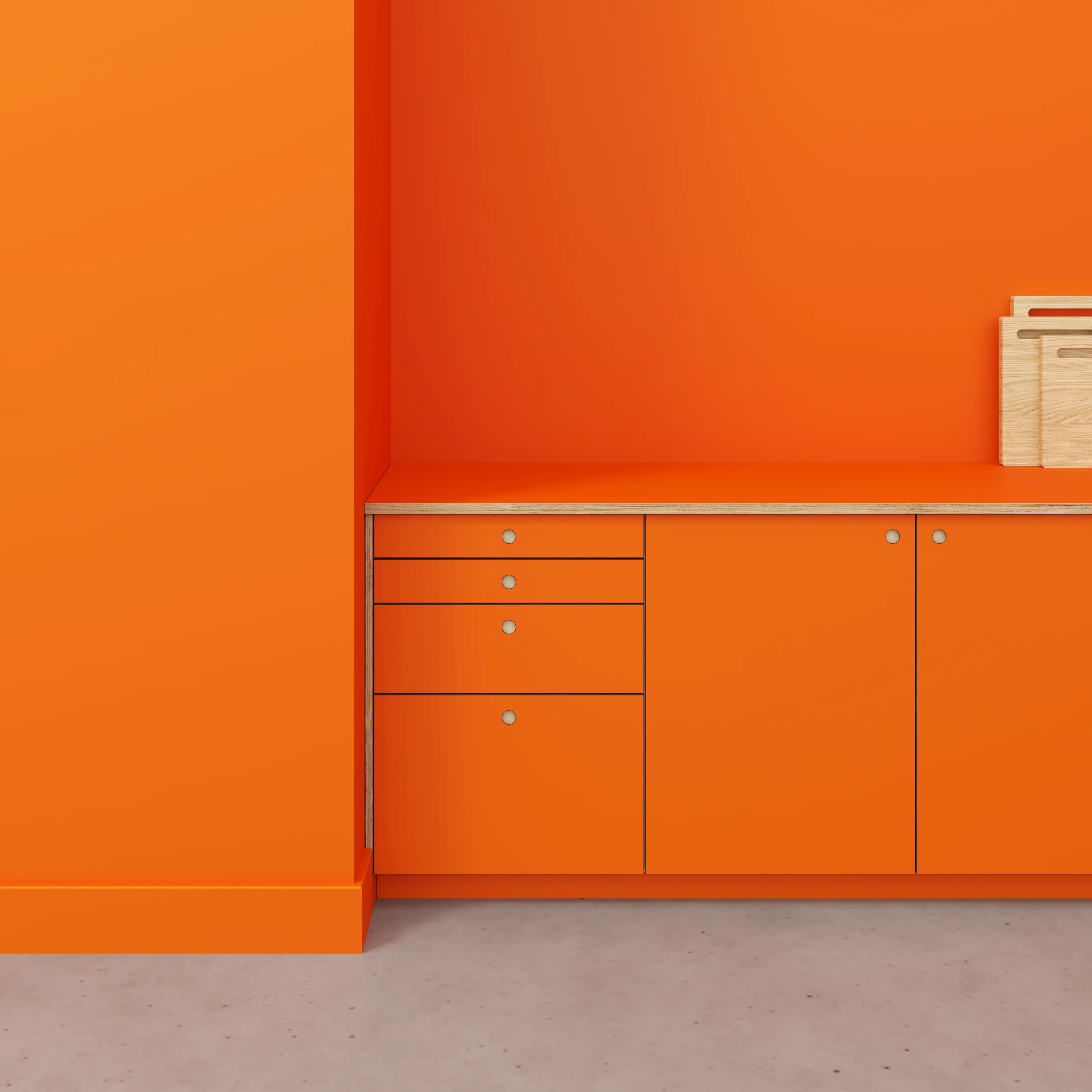 Plywood Worktop - Formica Levante Orange - 2400(w) x 635(d) - Image 2