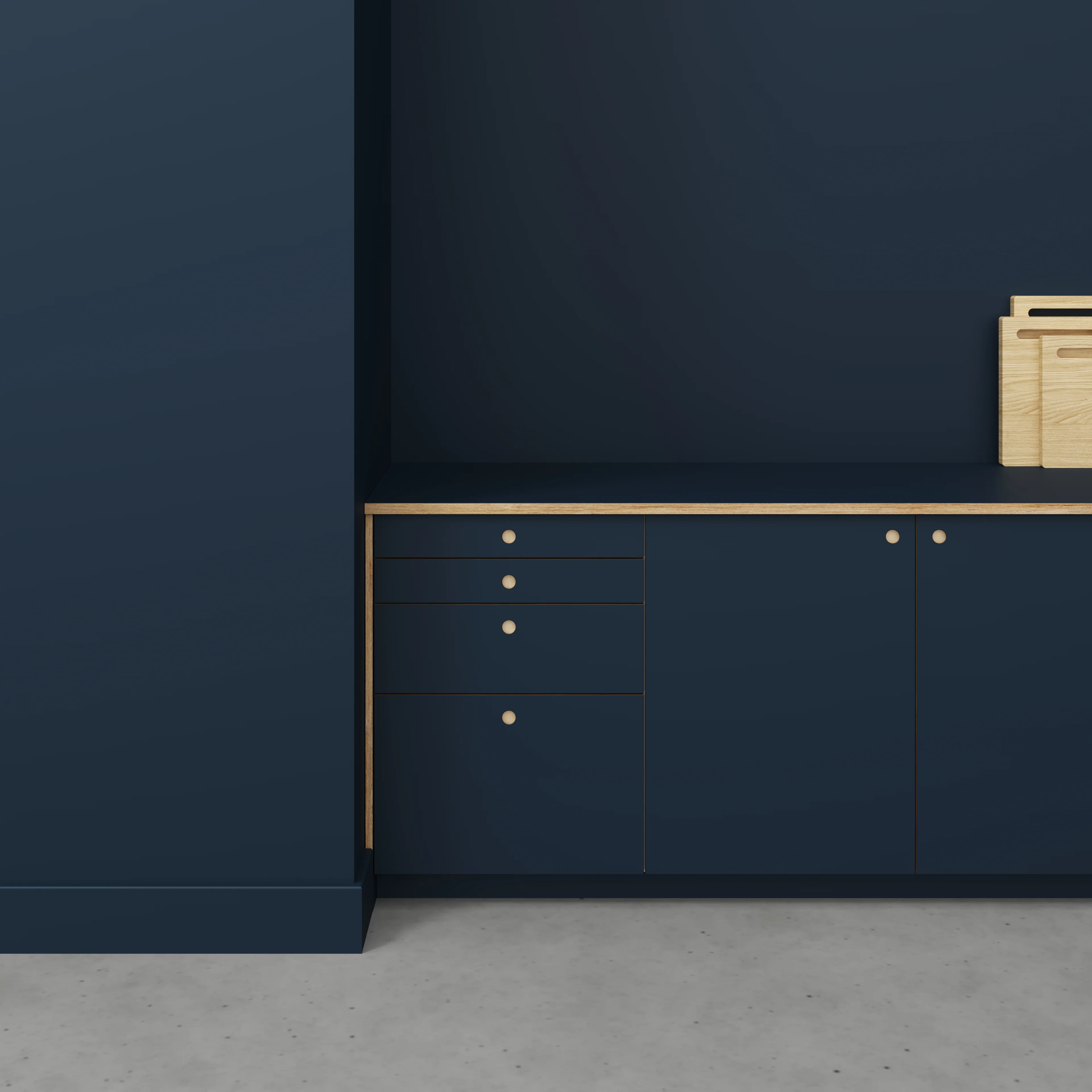 Plywood Worktop - Formica Night Sea Blue - 2400(w) x 635(d) - Image 2