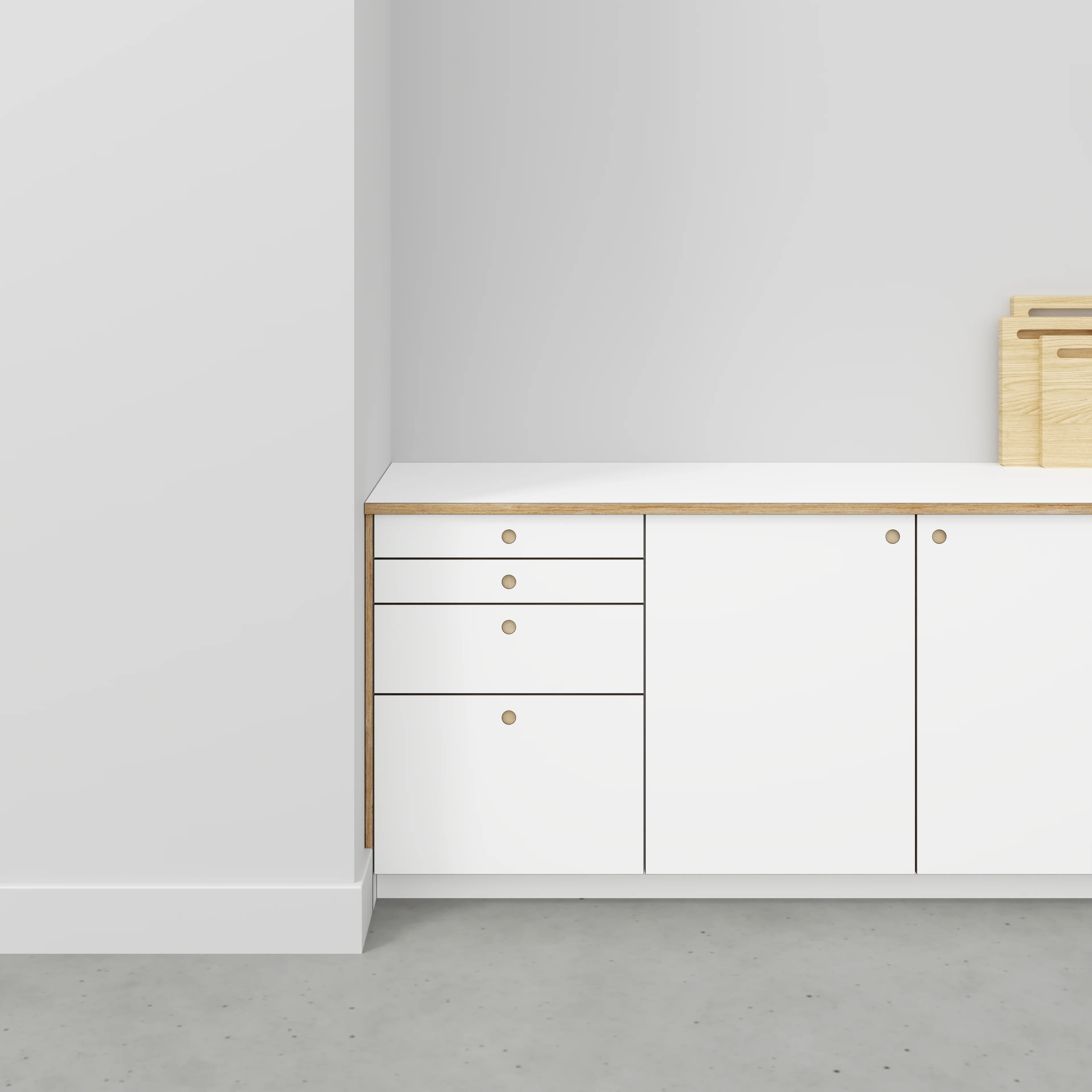 Plywood Worktop - Formica White - 2400(w) x 635(d) - Image 2