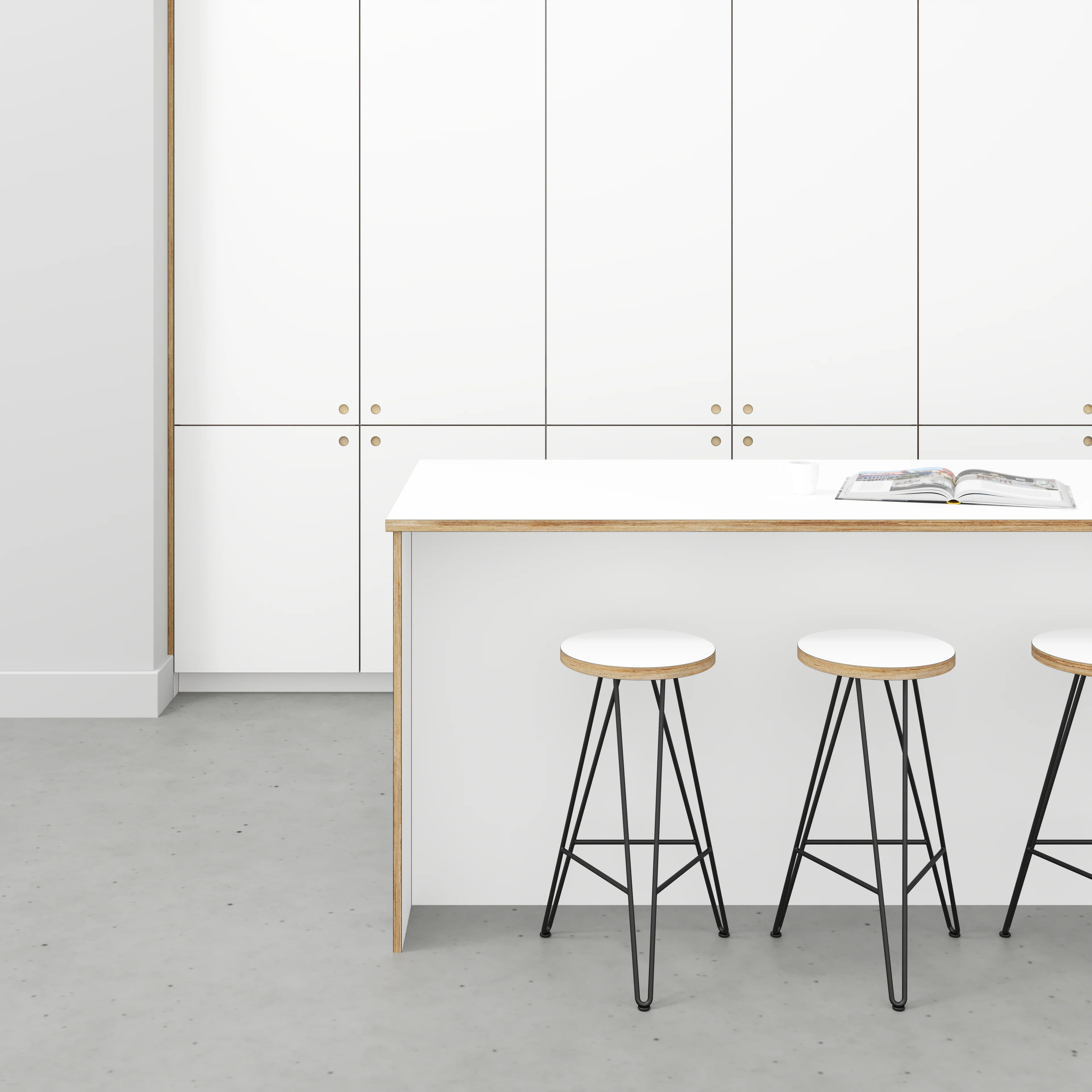 Plywood Worktop - Formica White - 2400(w) x 900(d) - Image 2