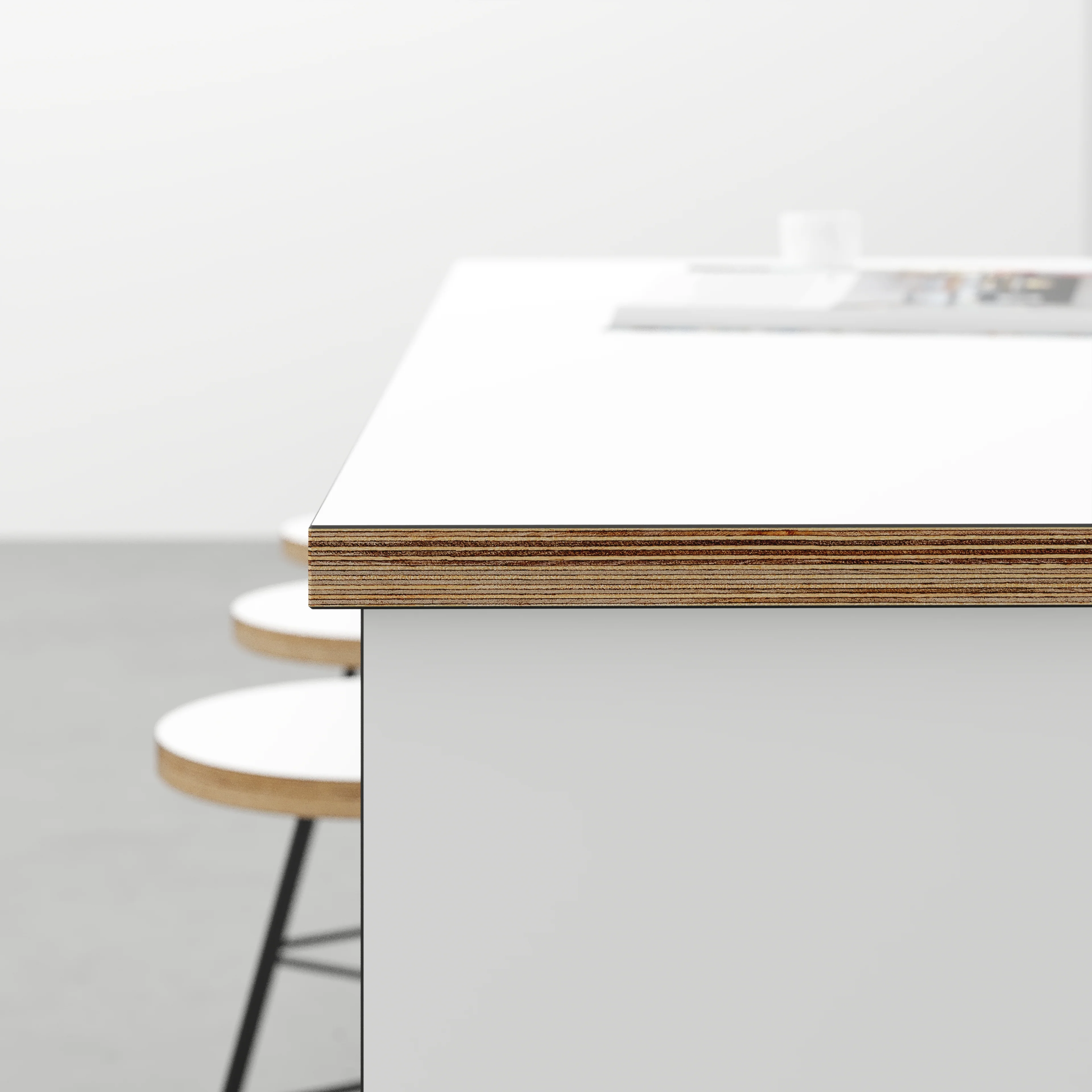 Plywood Worktop - Formica White - 3000(w) x 900(d) - Image 3