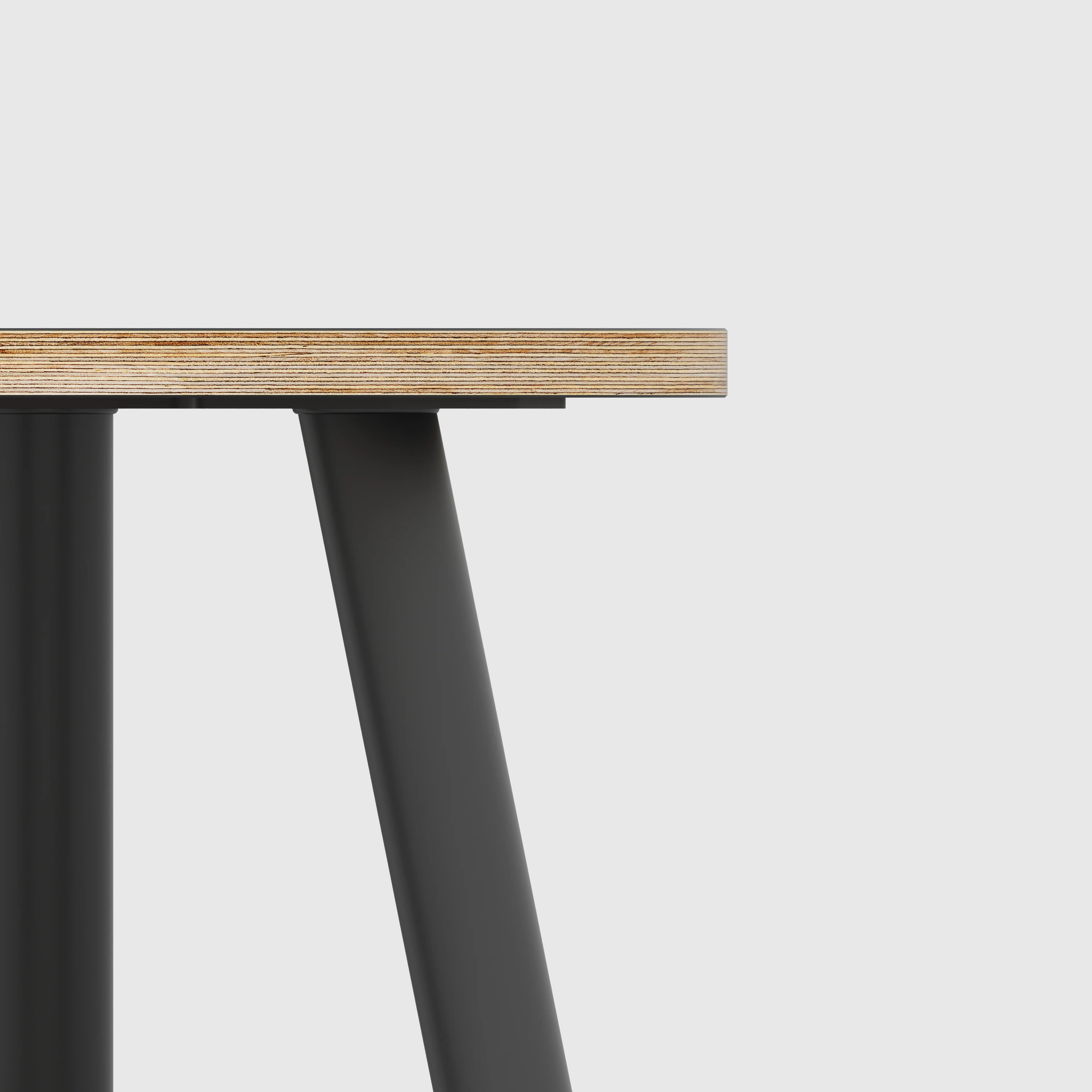 Plywood Round Side Table with Black Round Single Pin Legs - Formica Chrome Yellow - 500(w) x 500(d) x 425(h) - Image 5