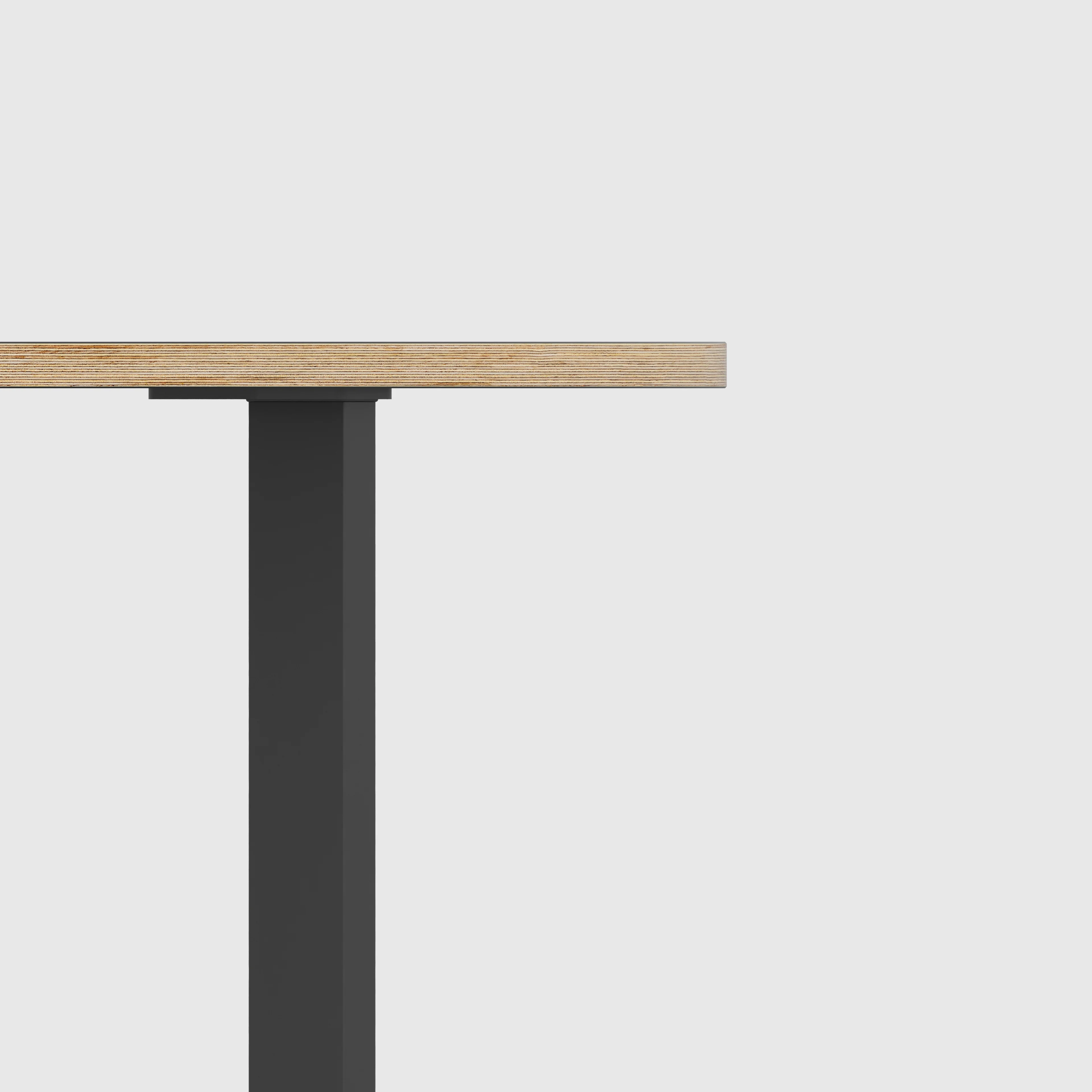 Plywood Round Table with Black Rectangular Single Pin Legs - Formica White - 1200(dia) x 735(h) - Image 4