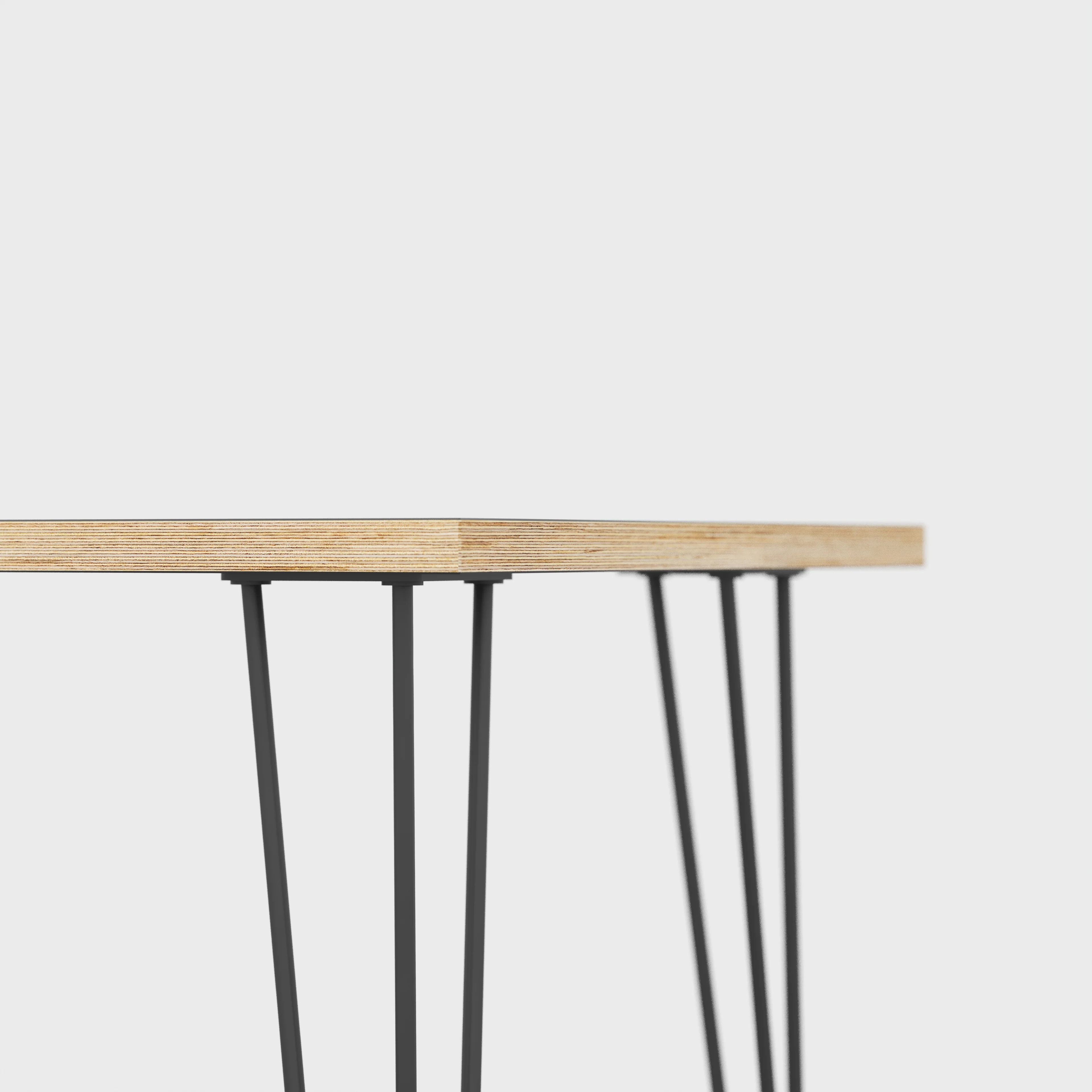Plywood Side Table with Black Hairpin Legs - Formica White - 500(w) x 500(d) x 425(h) - Image 4