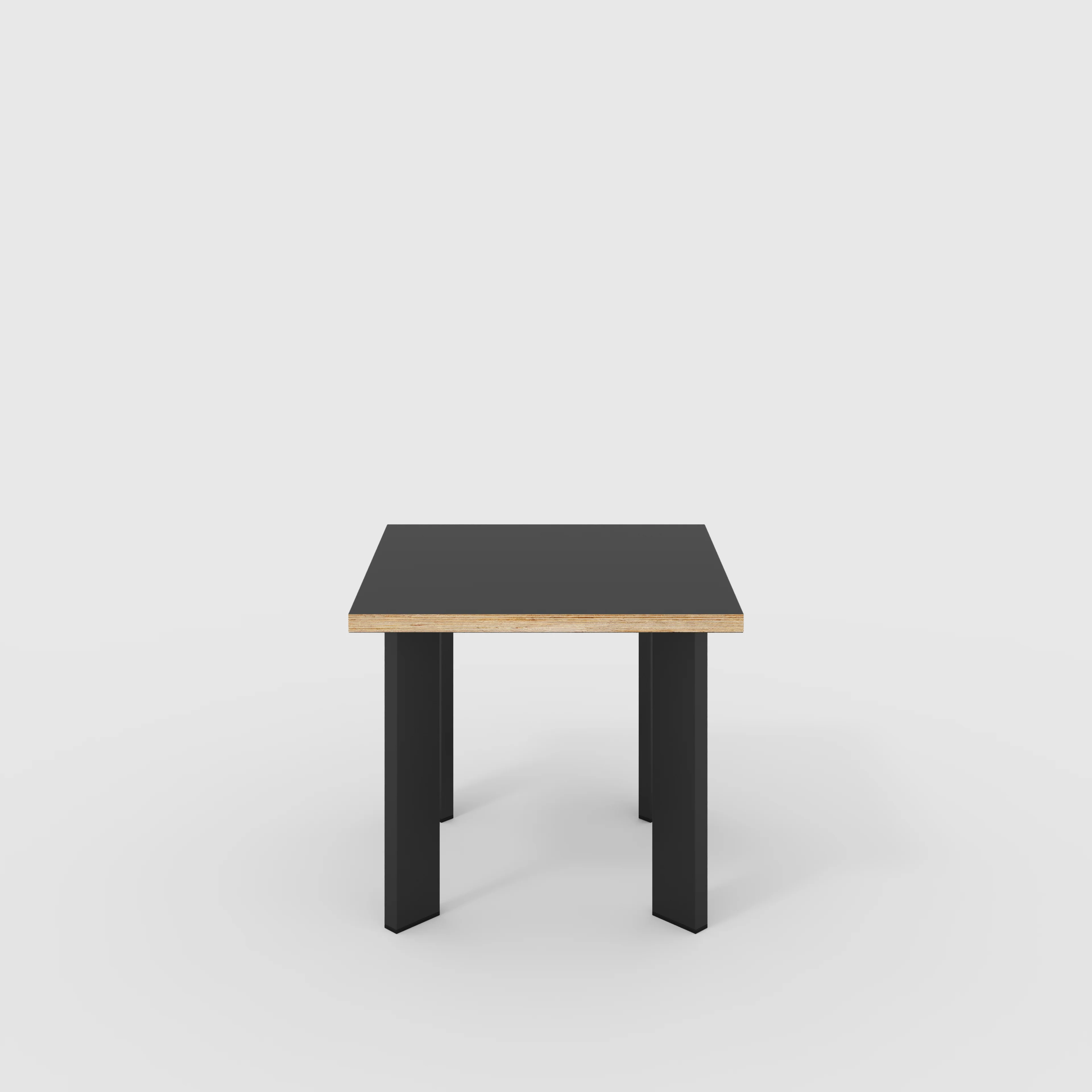 Plywood Side Table with Rectangular Single Pin Legs - Formica Diamond Black - 500(w) x 500(d) x 425(h)