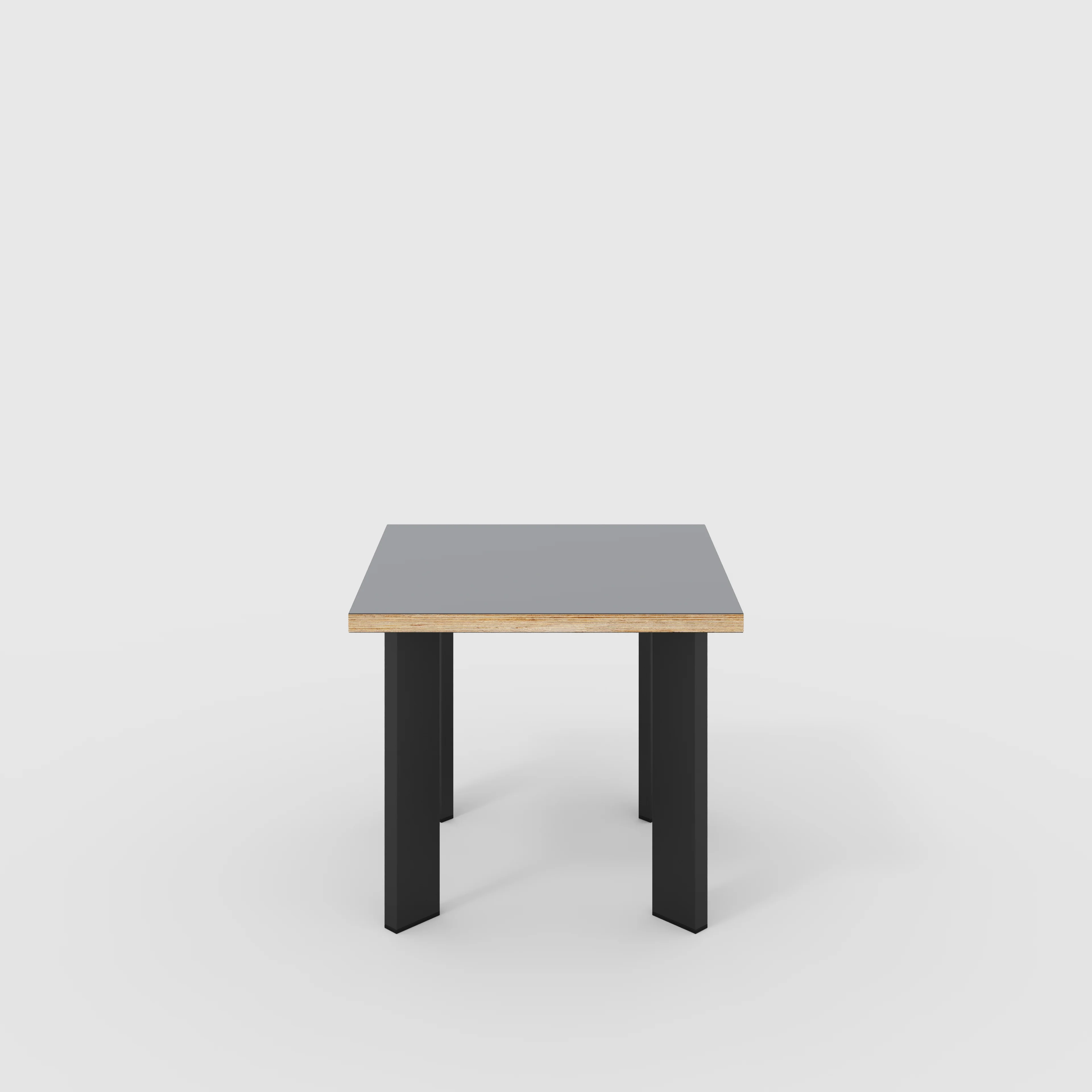 Plywood Side Table with Rectangular Single Pin Legs - Formica Tornado Grey - 500(w) x 500(d) x 425(h)