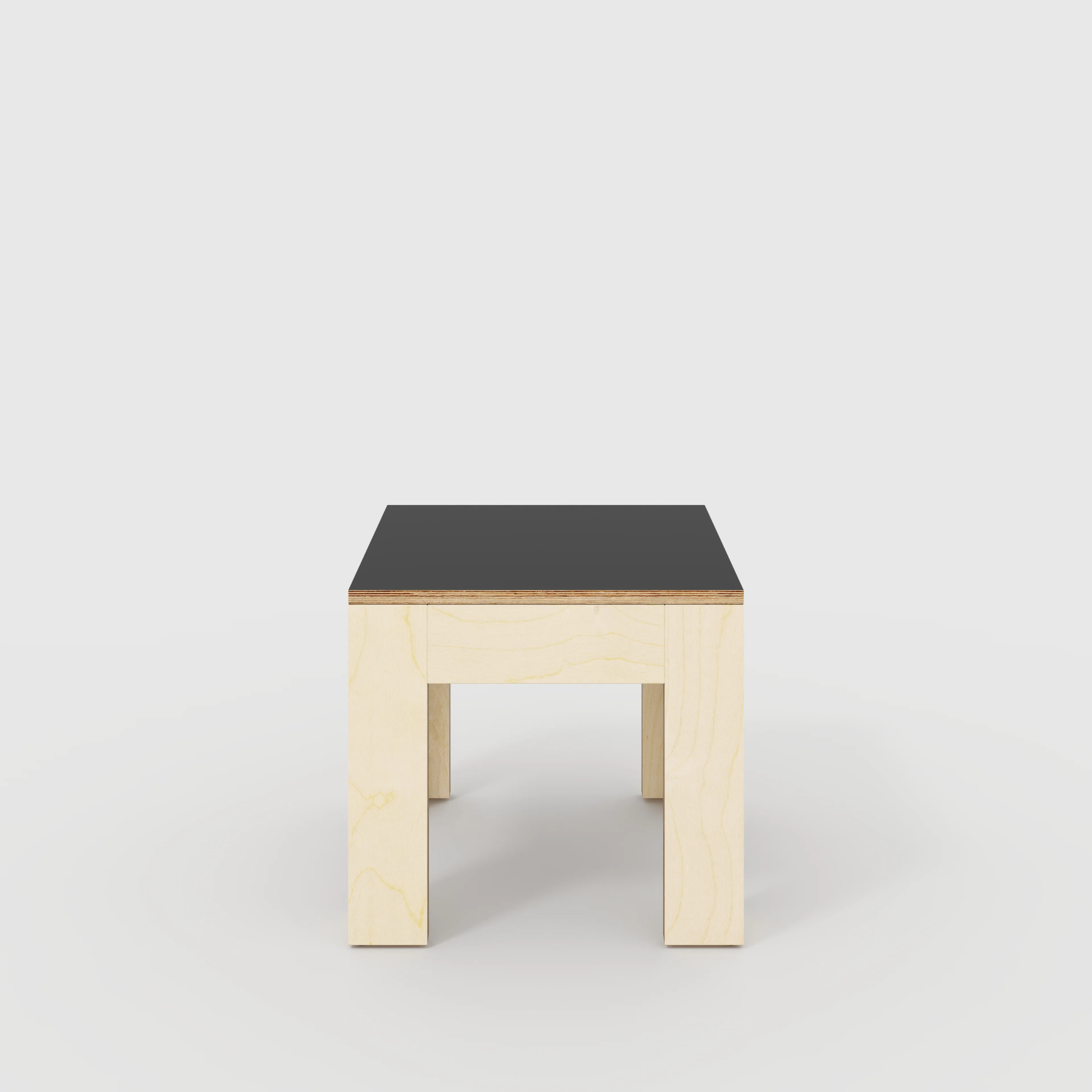 Plywood Side Table with Solid Frame - Formica Diamond Black - 500(w) x 500(d) x 450(h)