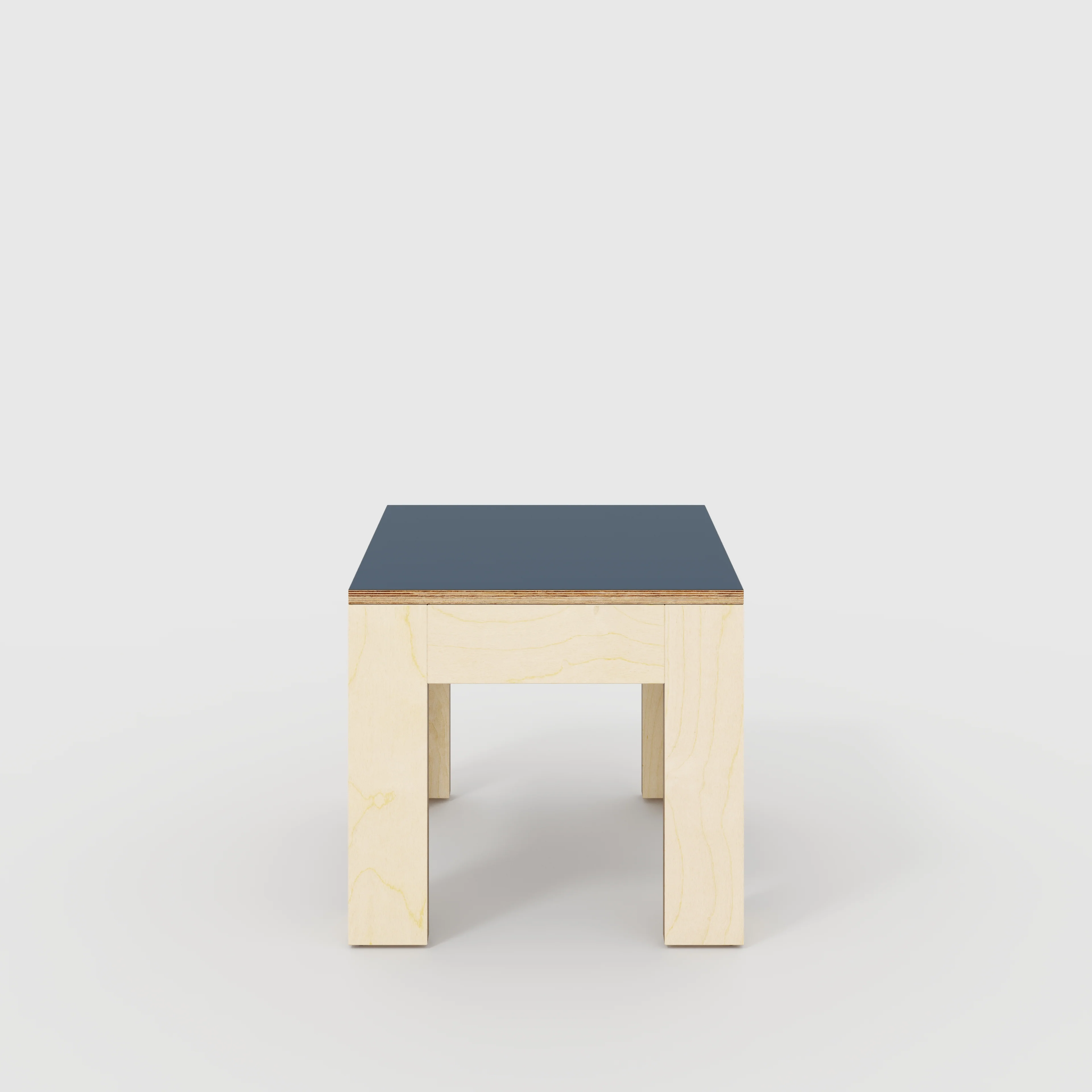 Plywood Side Table with Solid Frame - Formica Night Sea Blue - 500(w) x 500(d) x 450(h)