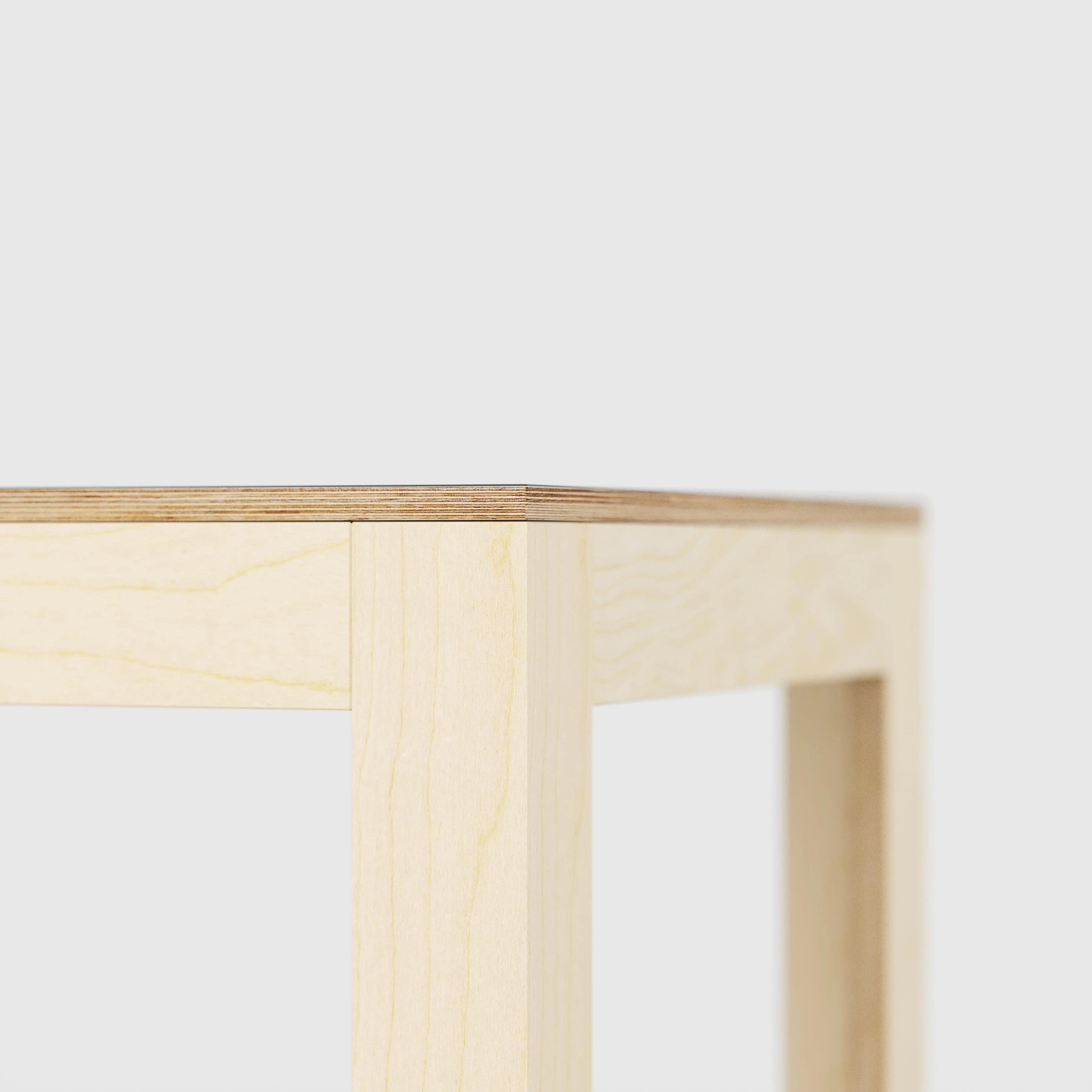 Plywood Side Table with Solid Frame - Formica Tornado Grey - 500(w) x 500(d) x 450(h) - Image 4