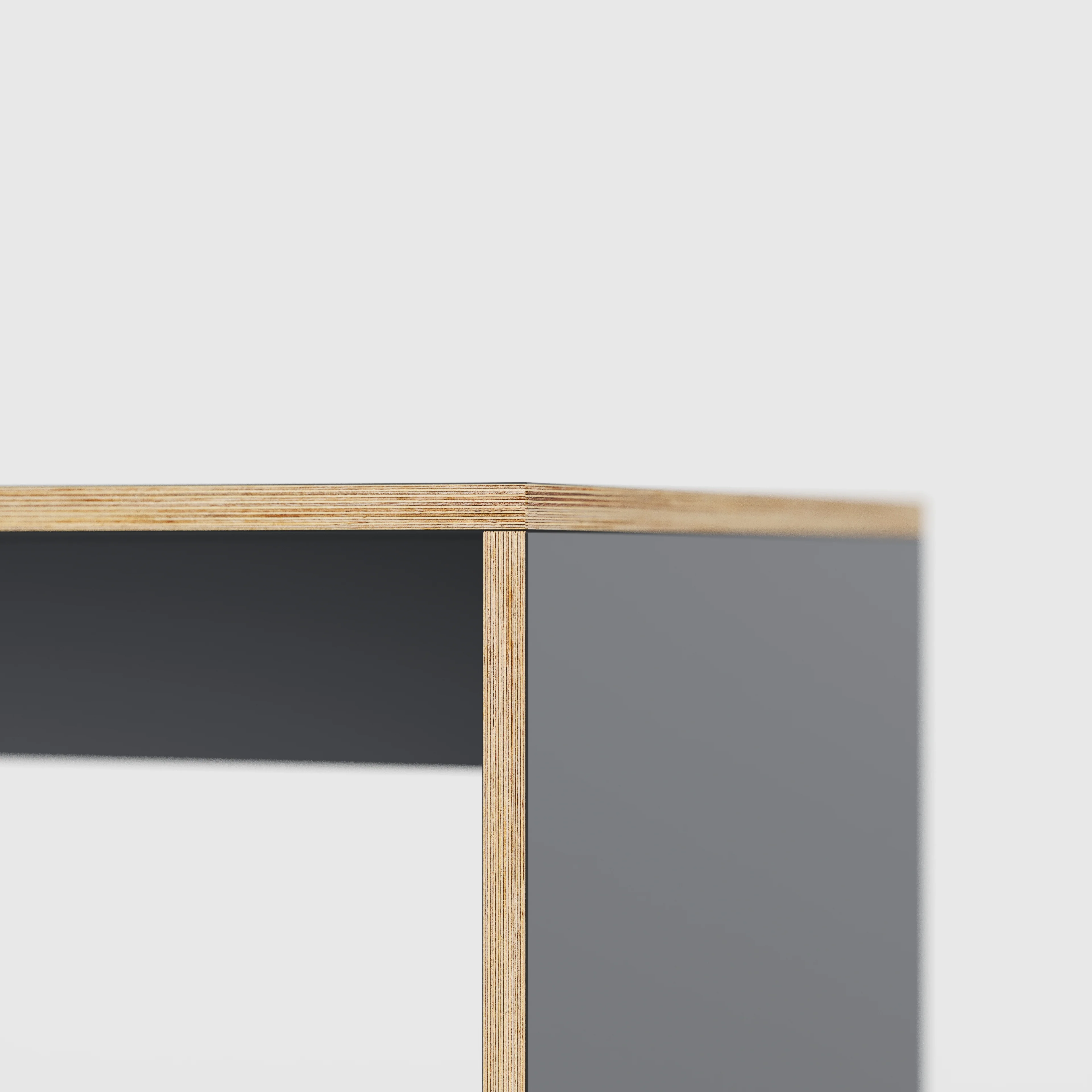 Plywood Side Table with Solid Sides - Formica Tornado Grey - 500(w) x 500(d) x 450(h) - Image 4
