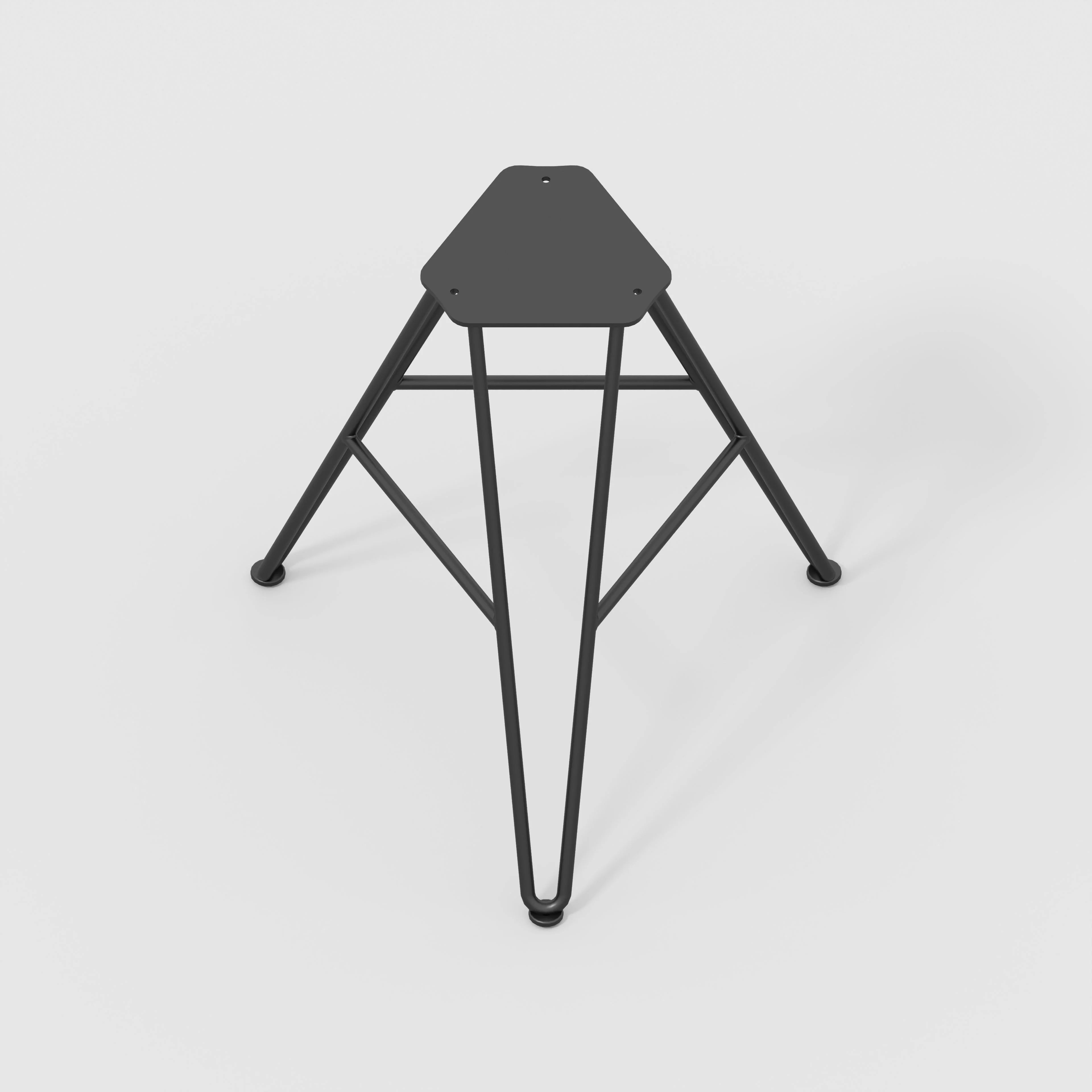 Plywood Stool with Black Hairpin Base - Formica Diamond Black - Image 3