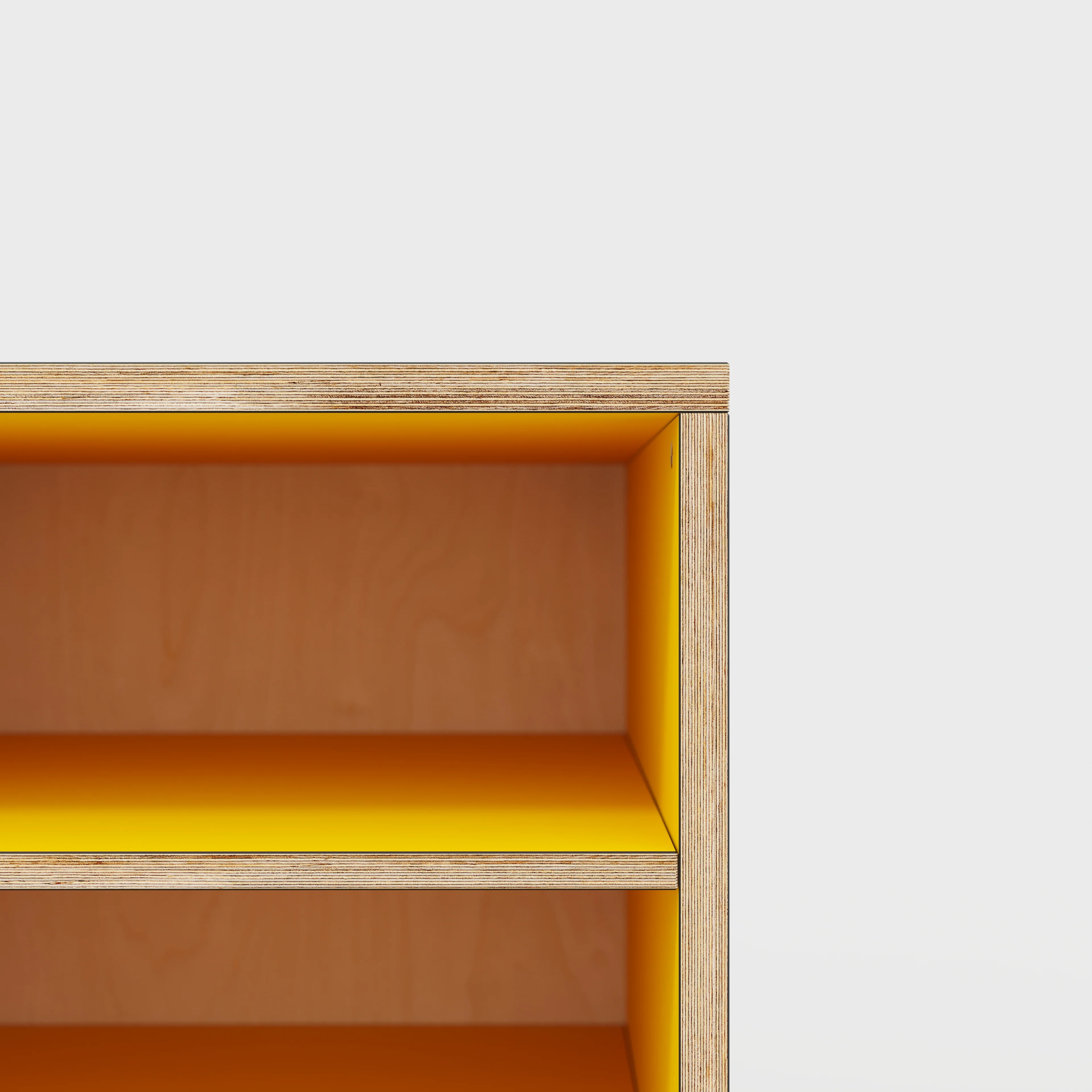 Plywood Storage with Shelves - Formica Chrome Yellow - 400(w) x 600(d) x 750(h) - Image 3