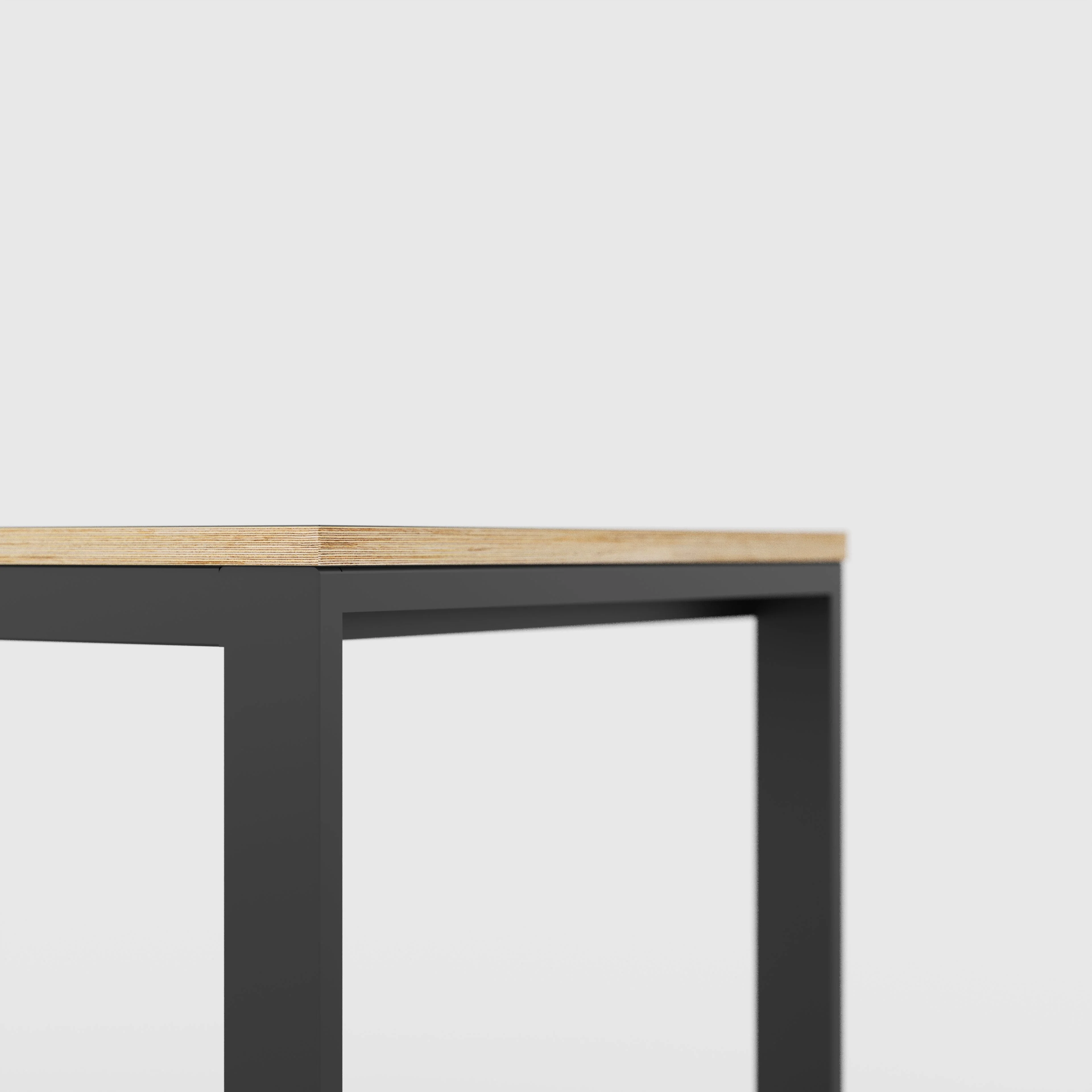 Plywood Table with Black Industrial Frame - Formica Chrome Yellow - 1500(w) x 745(d) x 735(h) - Image 4