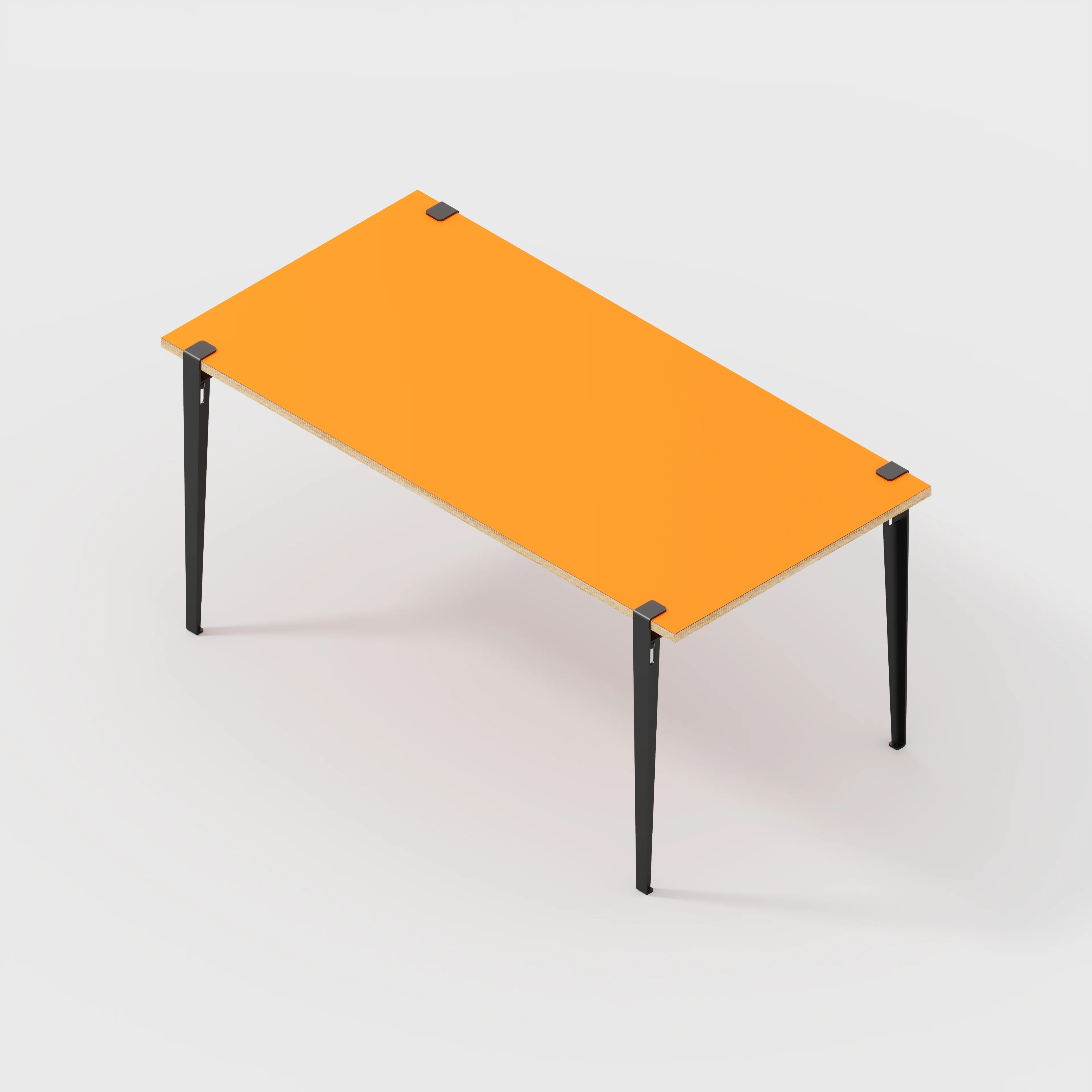 Plywood Table with Black Tiptoe Legs - Formica Levante Orange - 1600(w) x 800(d) x 750(h) - Image 5