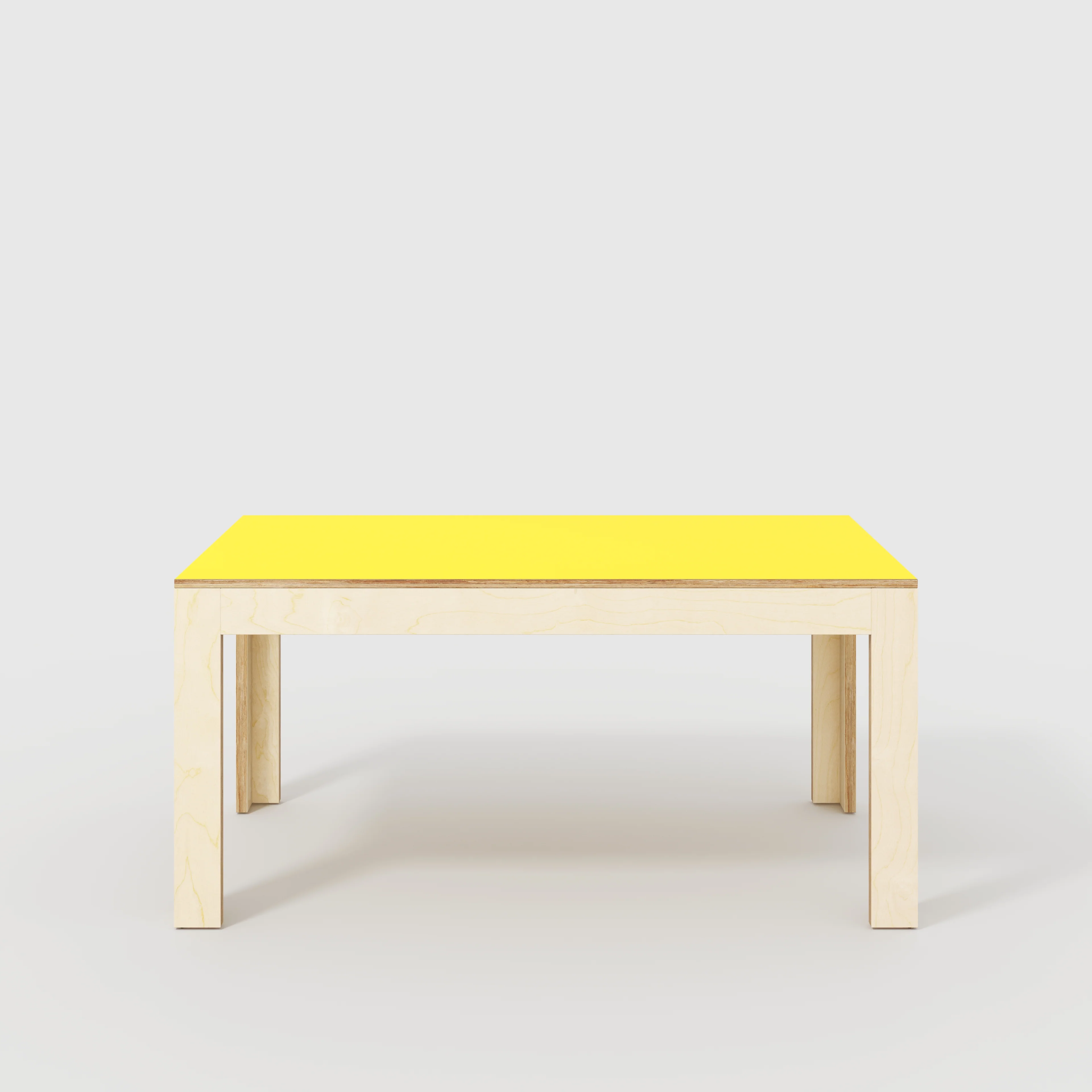 Plywood Table with Solid Frame - Formica Chrome Yellow - 1600(w) x 800(d) x 750(h)