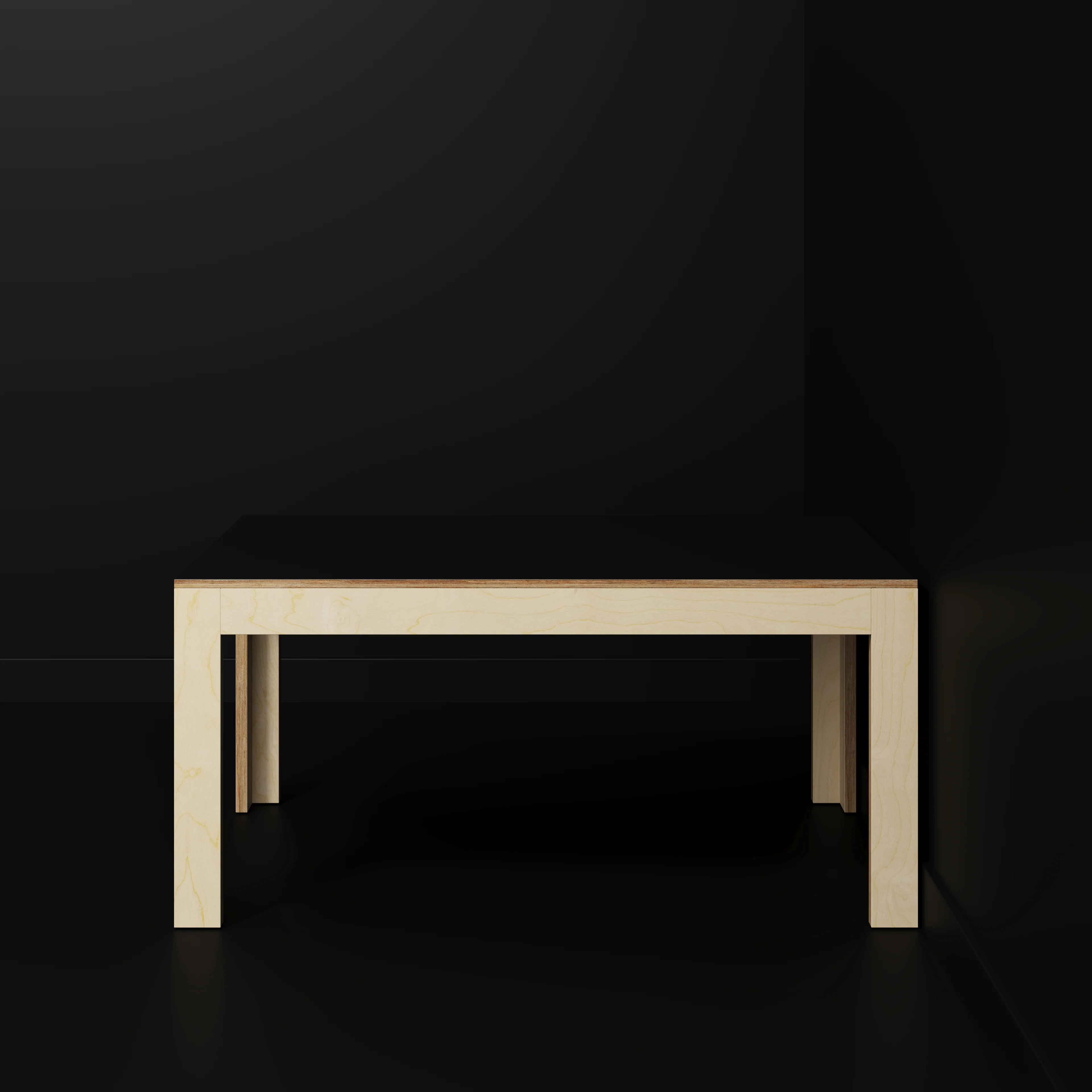 Plywood Table with Solid Frame - Formica Diamond Black - 1600(w) x 800(d) x 750(h) - Image 2
