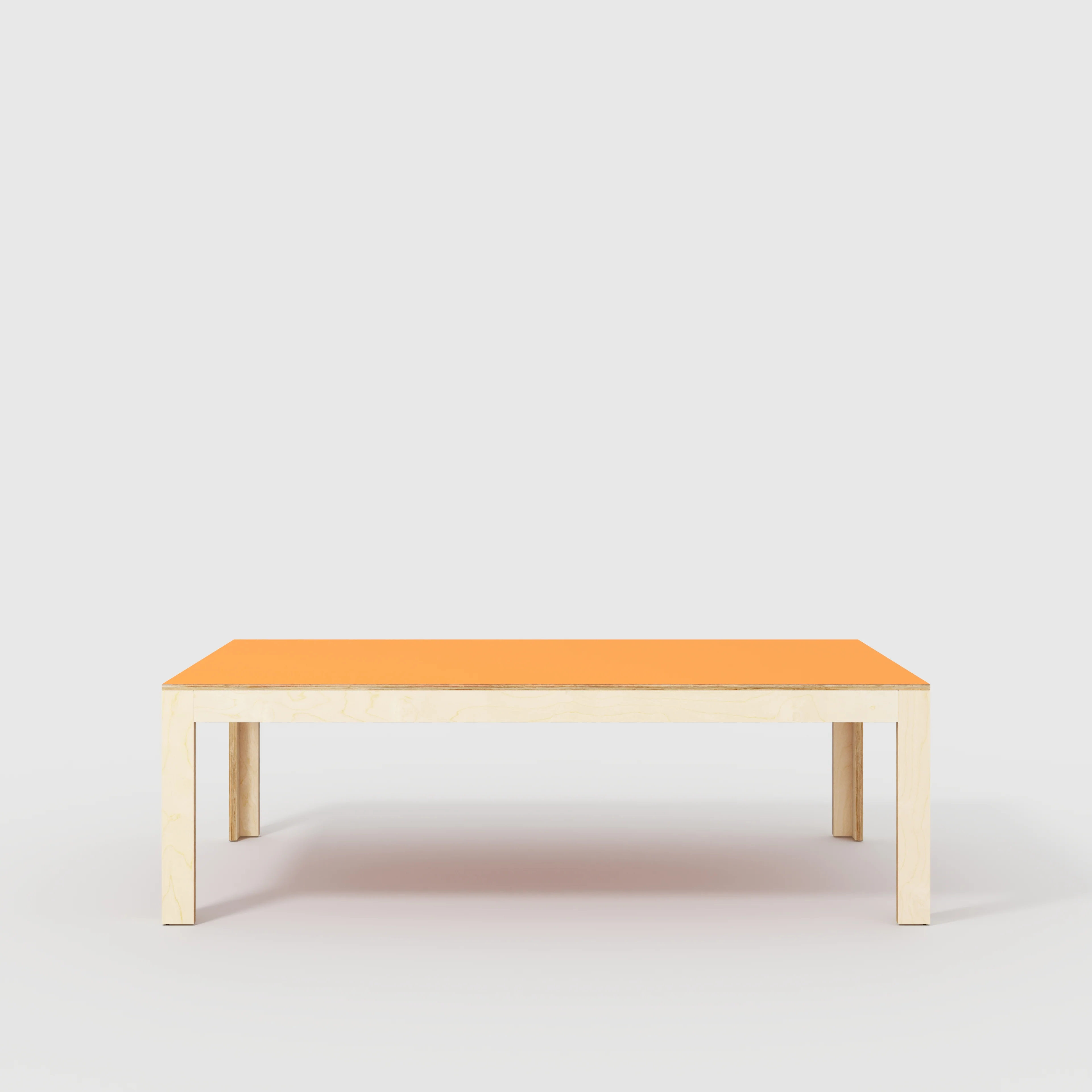 Plywood Table with Solid Frame - Formica Levante Orange - 2400(w) x 1200(d) x 750(h)