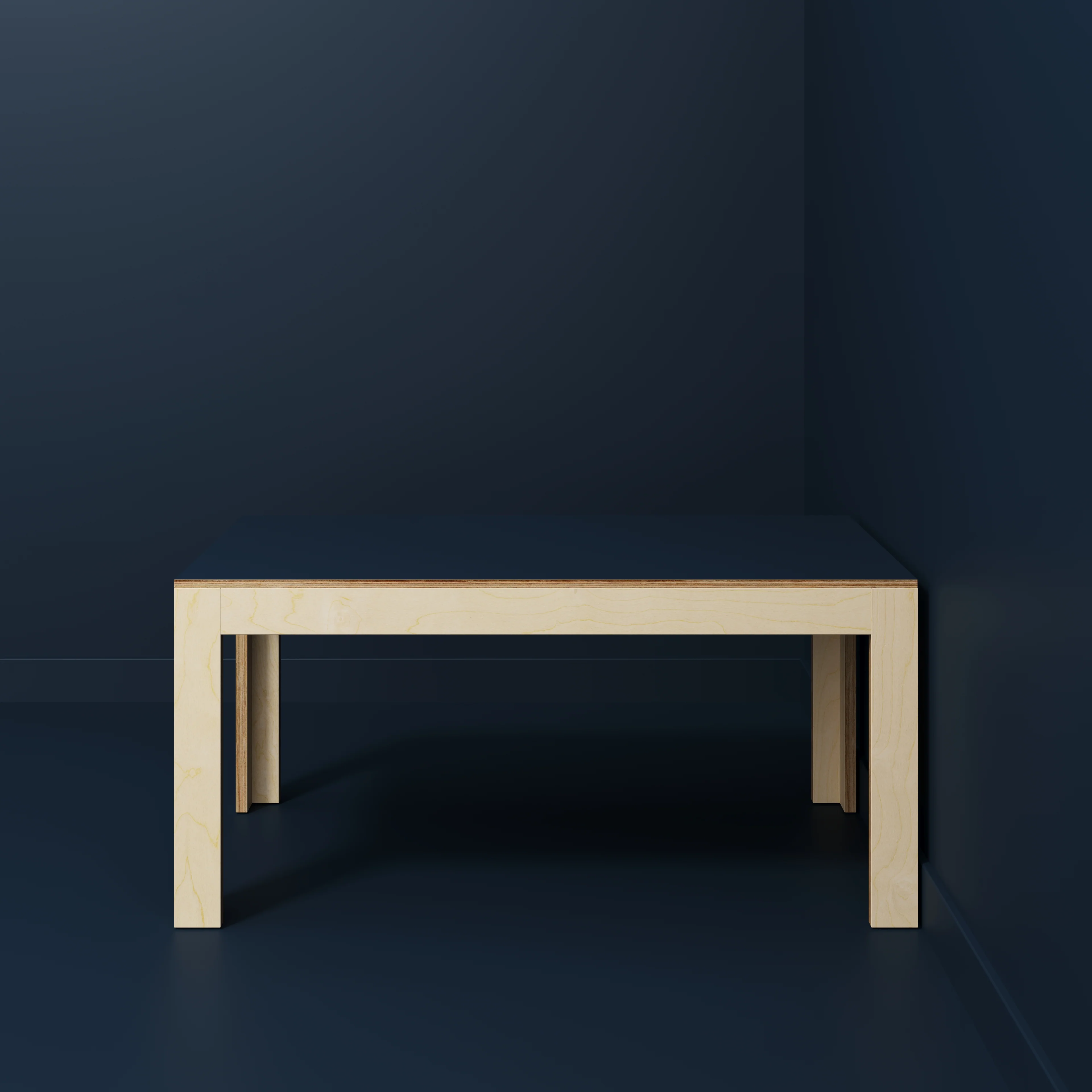 Plywood Table with Solid Frame - Formica Night Sea Blue - 1600(w) x 800(d) x 750(h) - Image 2